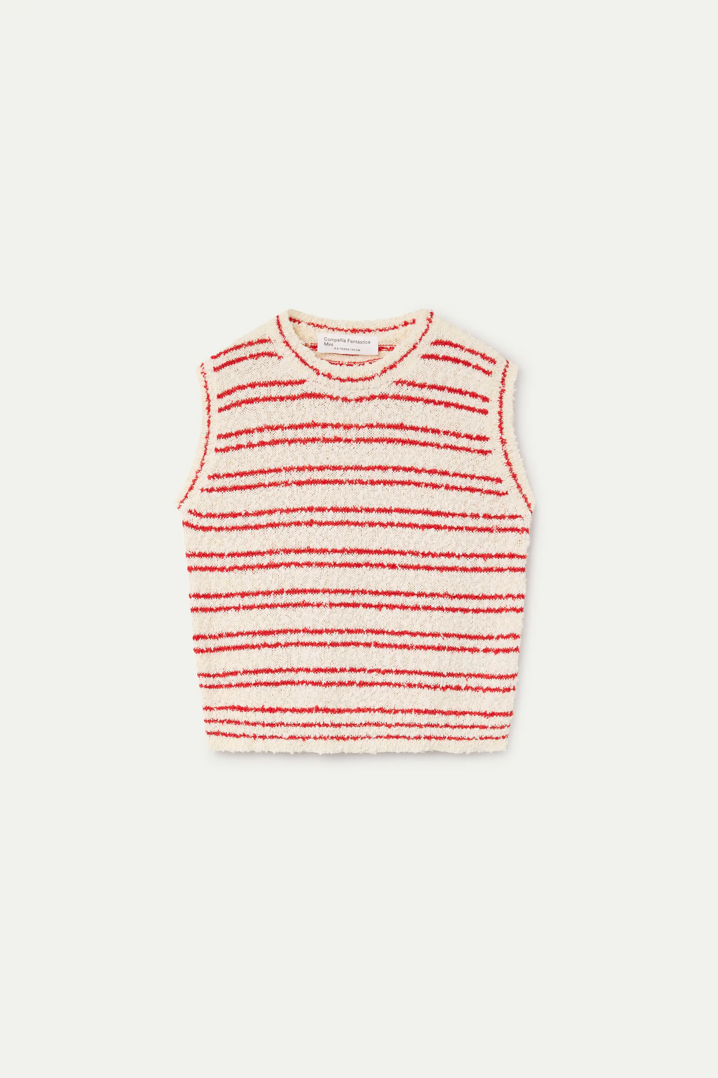 Top de niña con estampado de  rayas blanco y rojo