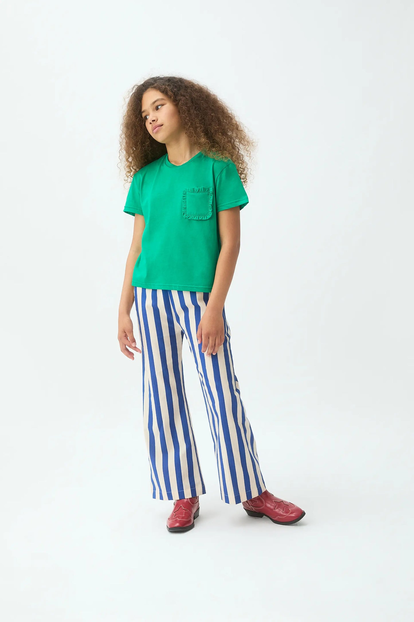 Maglietta verde 100% cotone per bambine