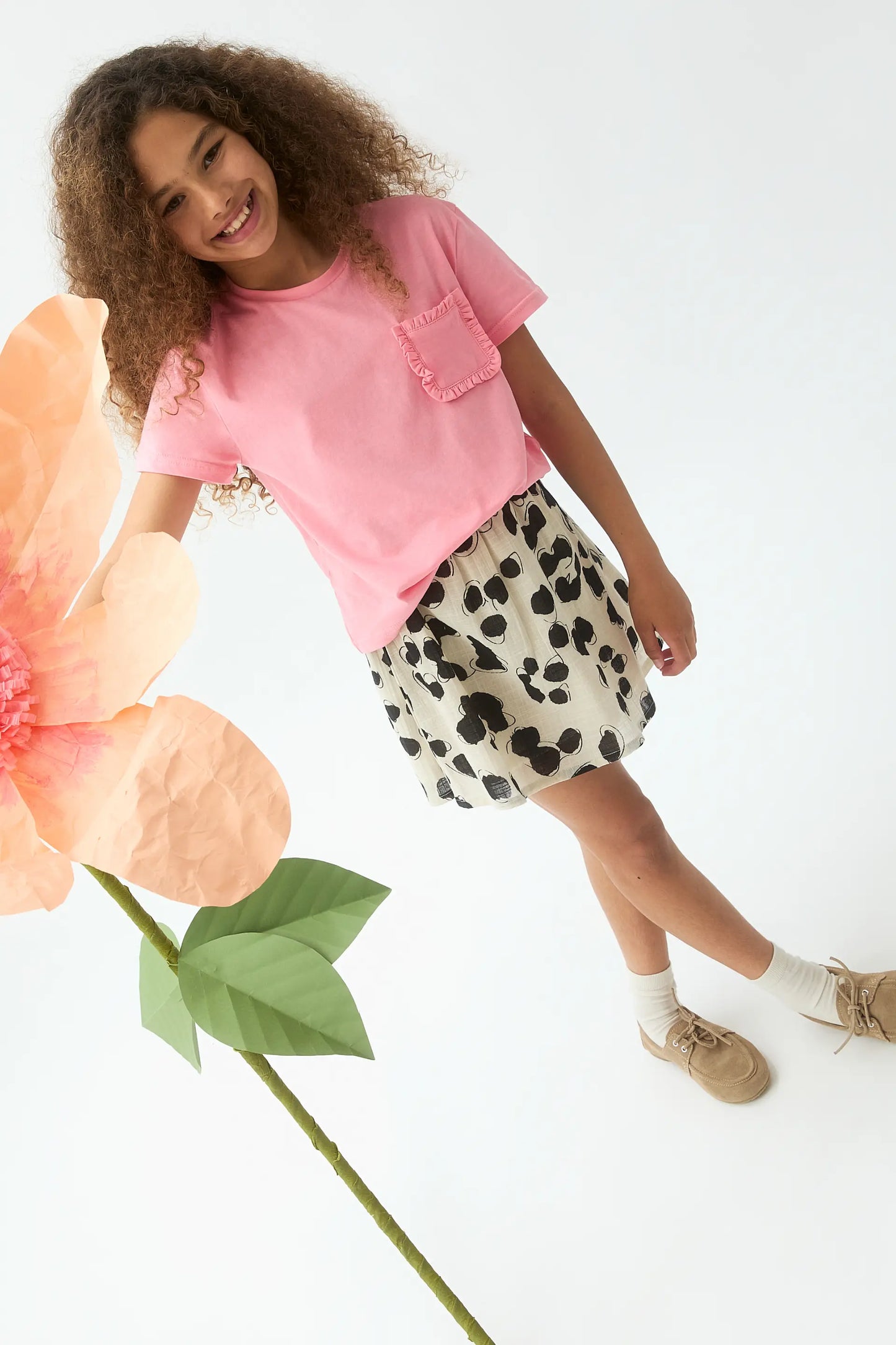 100% cotton pink t-shirt for girls