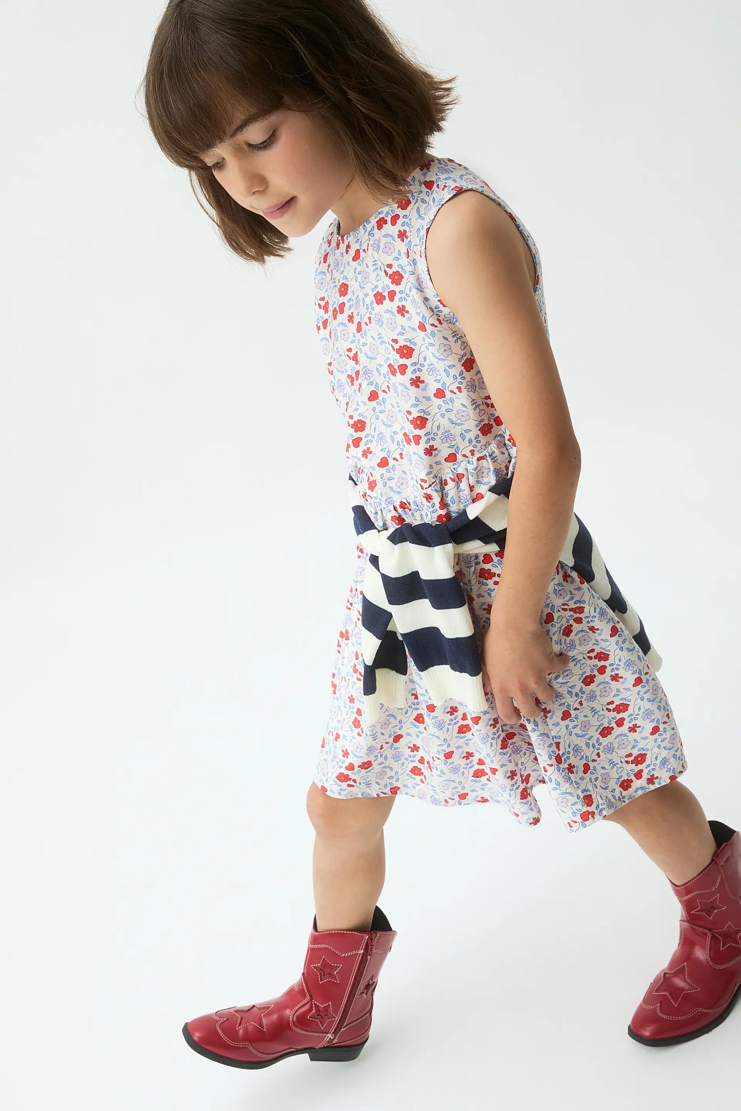 Grazioso vestito corto stampato per ragazze