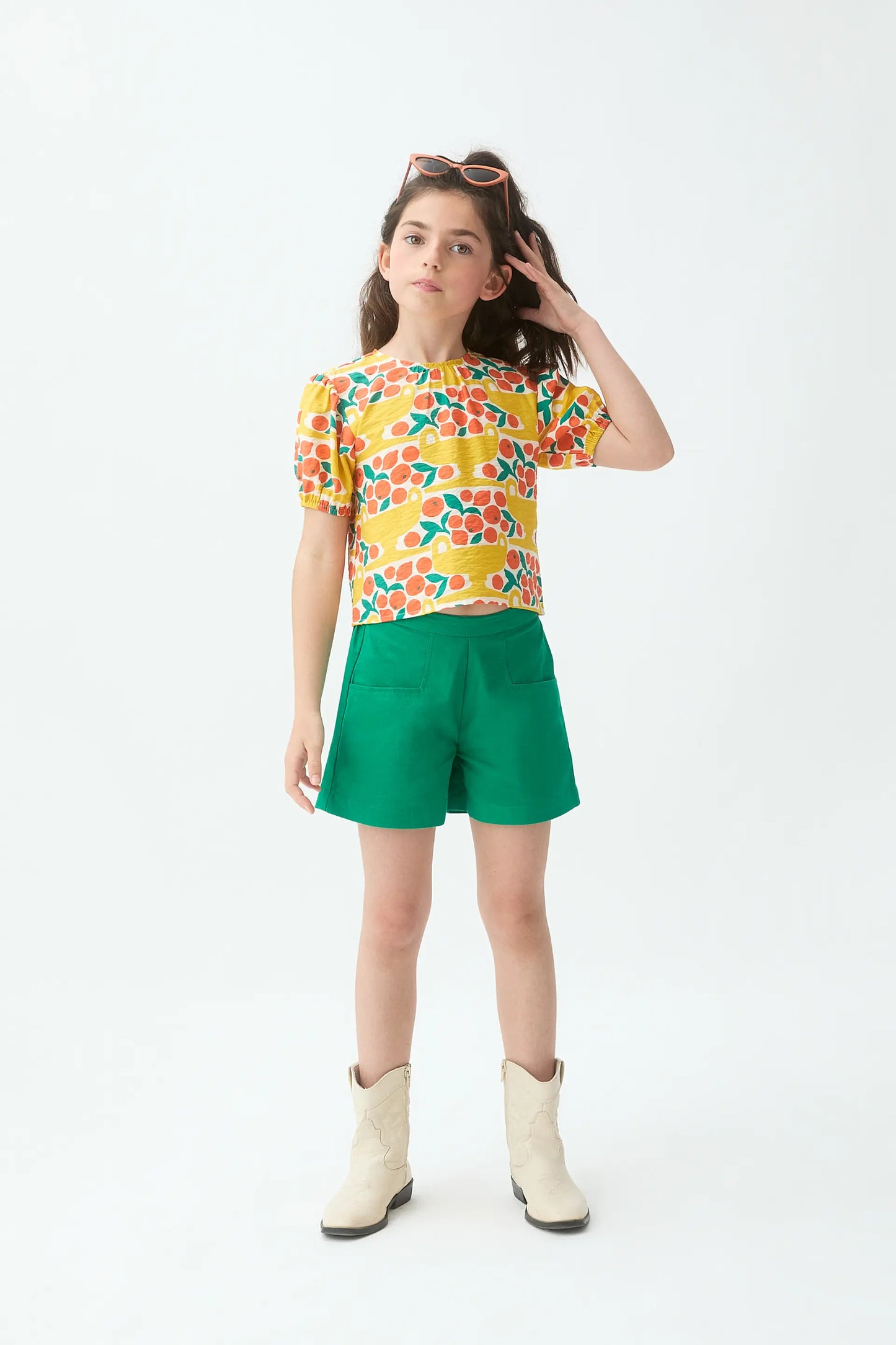 Top da bambina con stampa Citrus