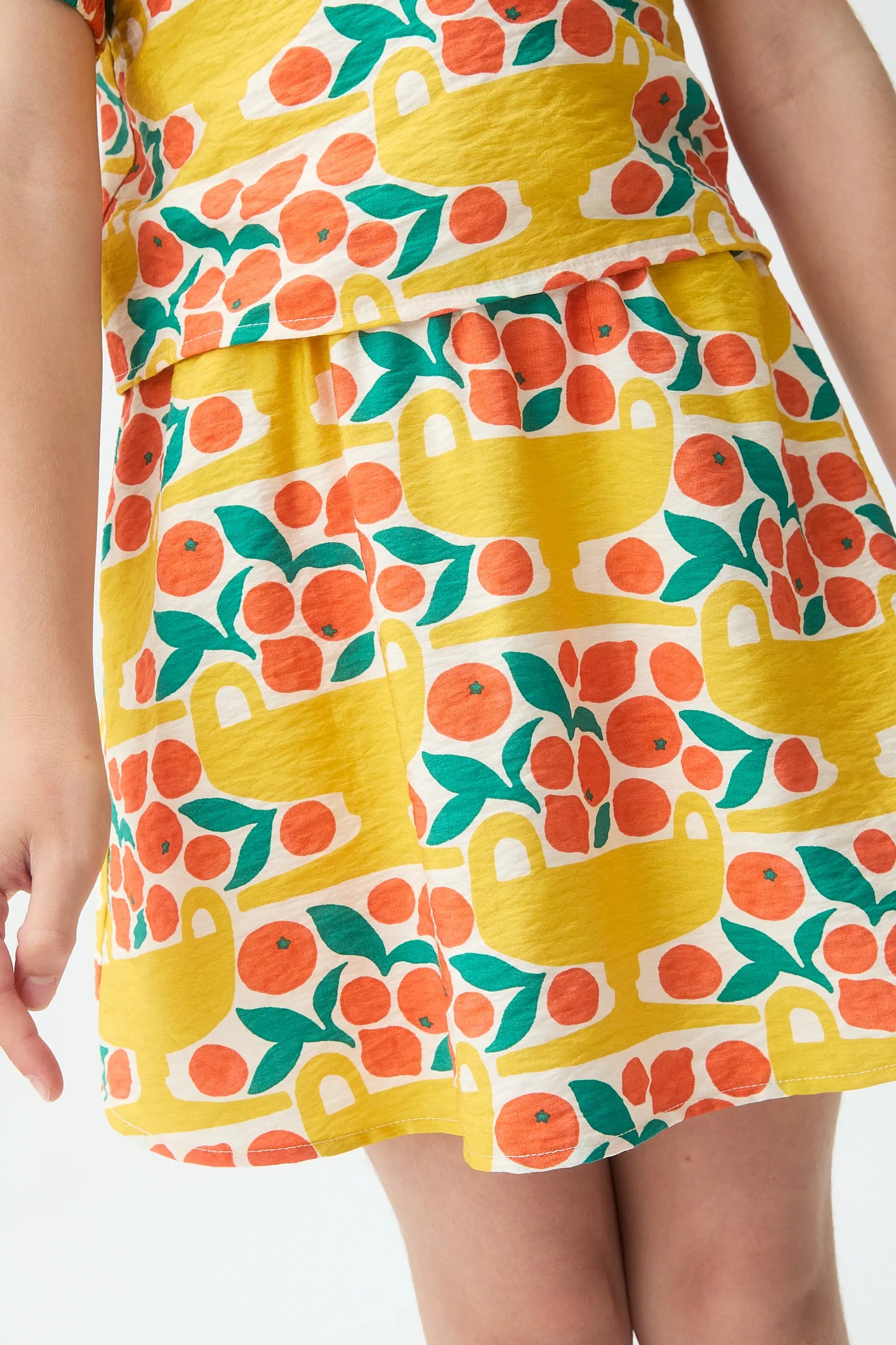 Gonna corta da bambina con stampa Citrus