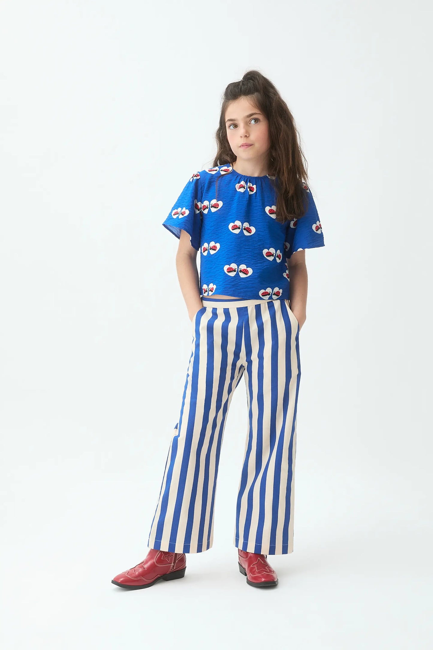 Top da bambina con stampa coccinella