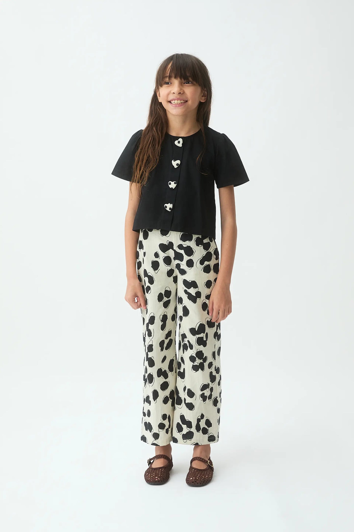Top da bambina, 100% cotone, nero