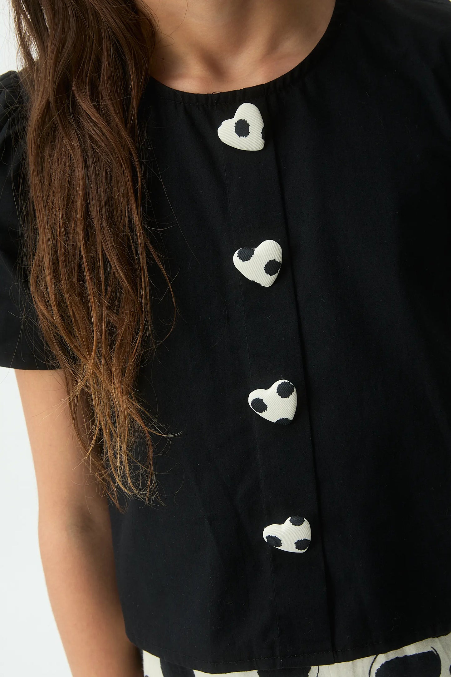 Top da bambina, 100% cotone, nero