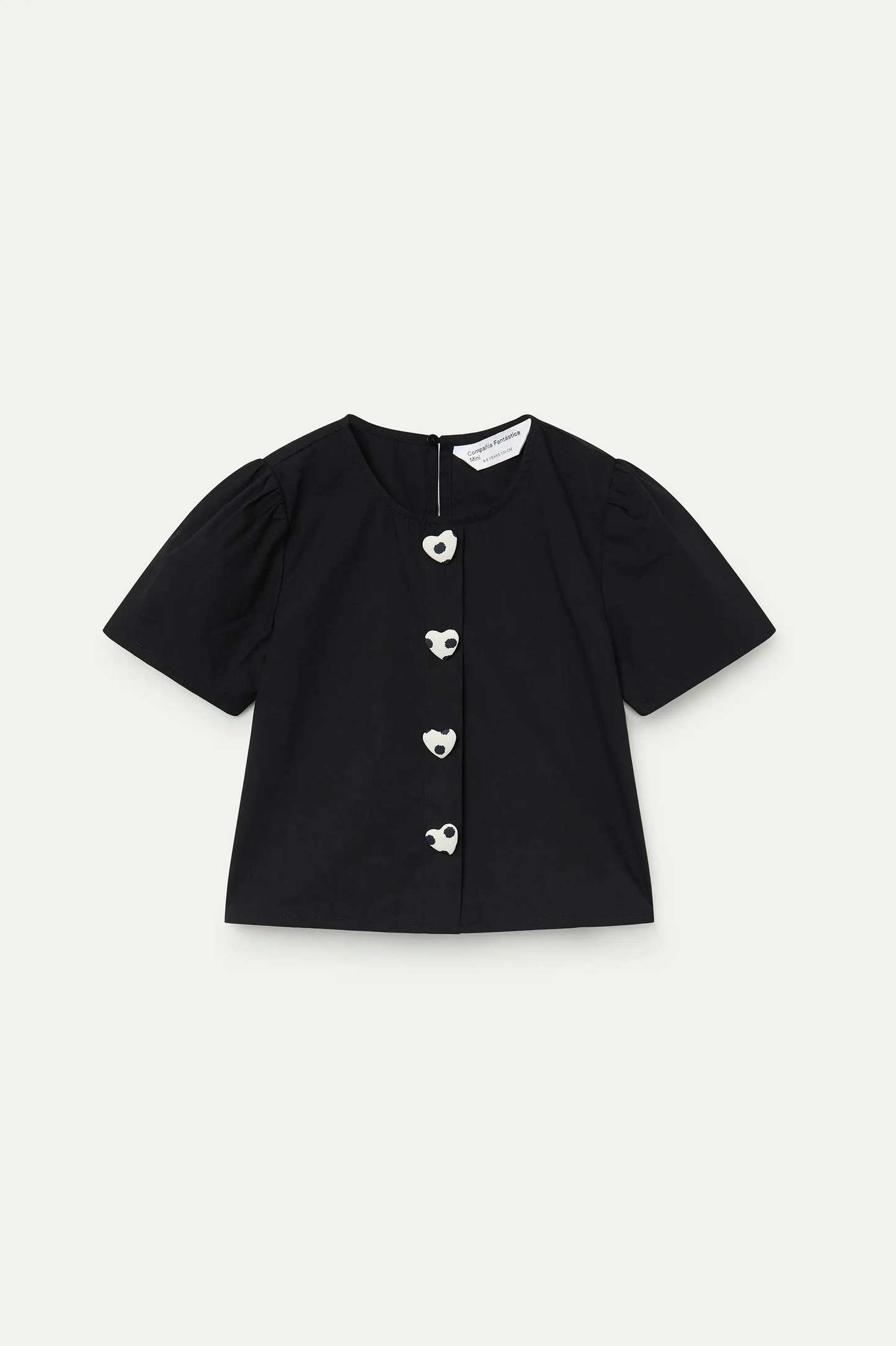 Top da bambina, 100% cotone, nero