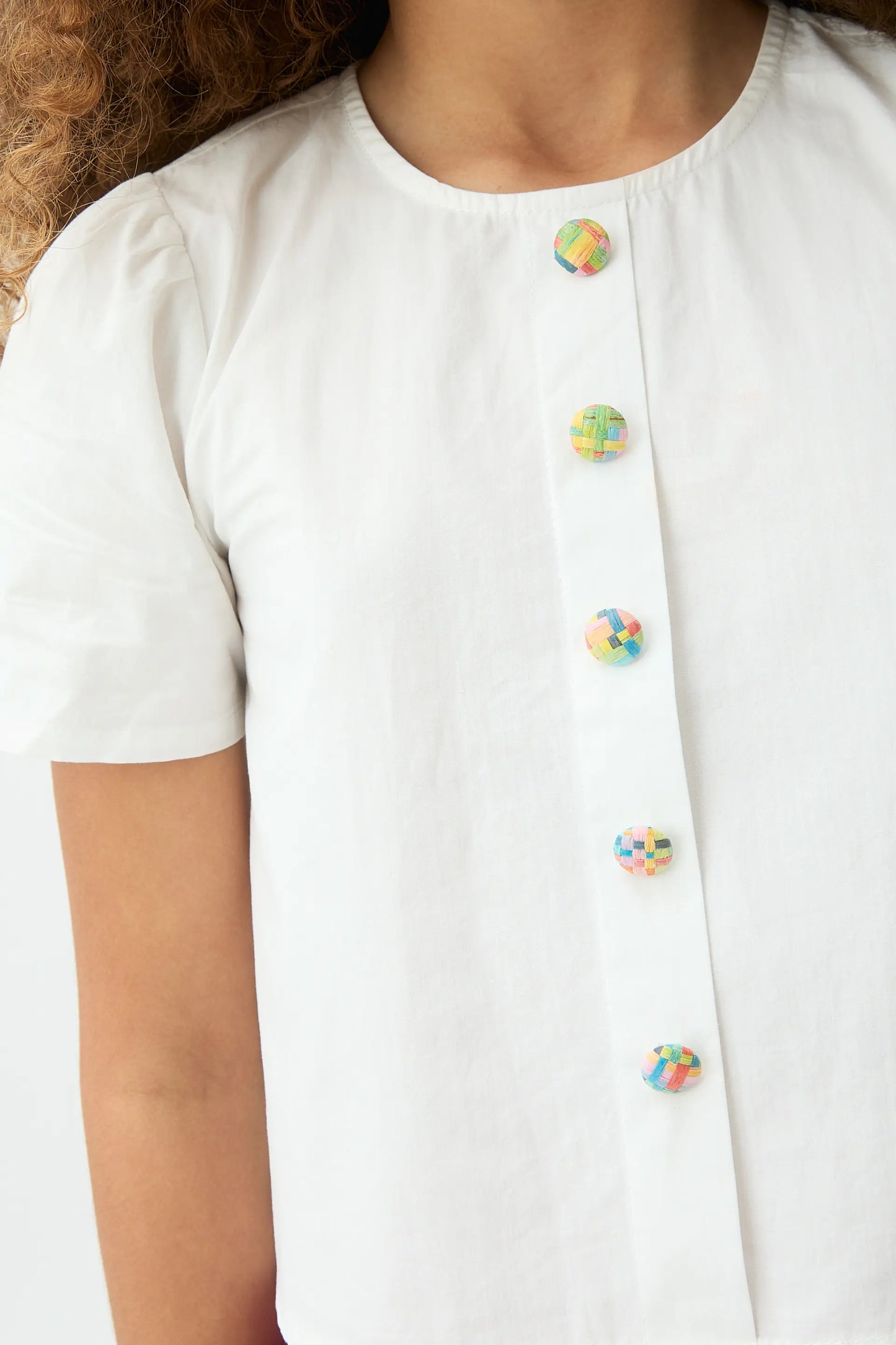 Top da bambina, 100% cotone bianco