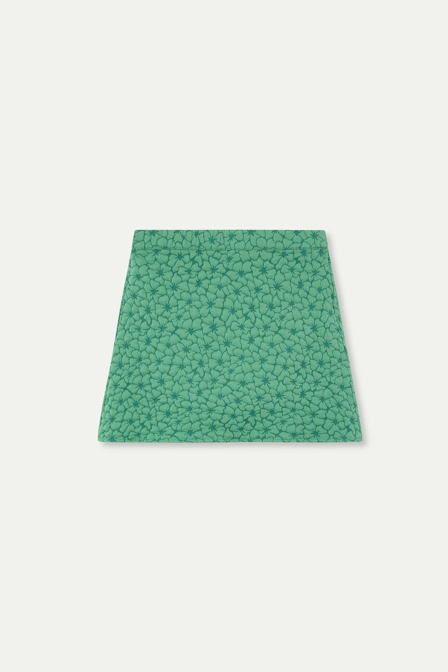 Gonna corta da bambina con stampa floreale verde