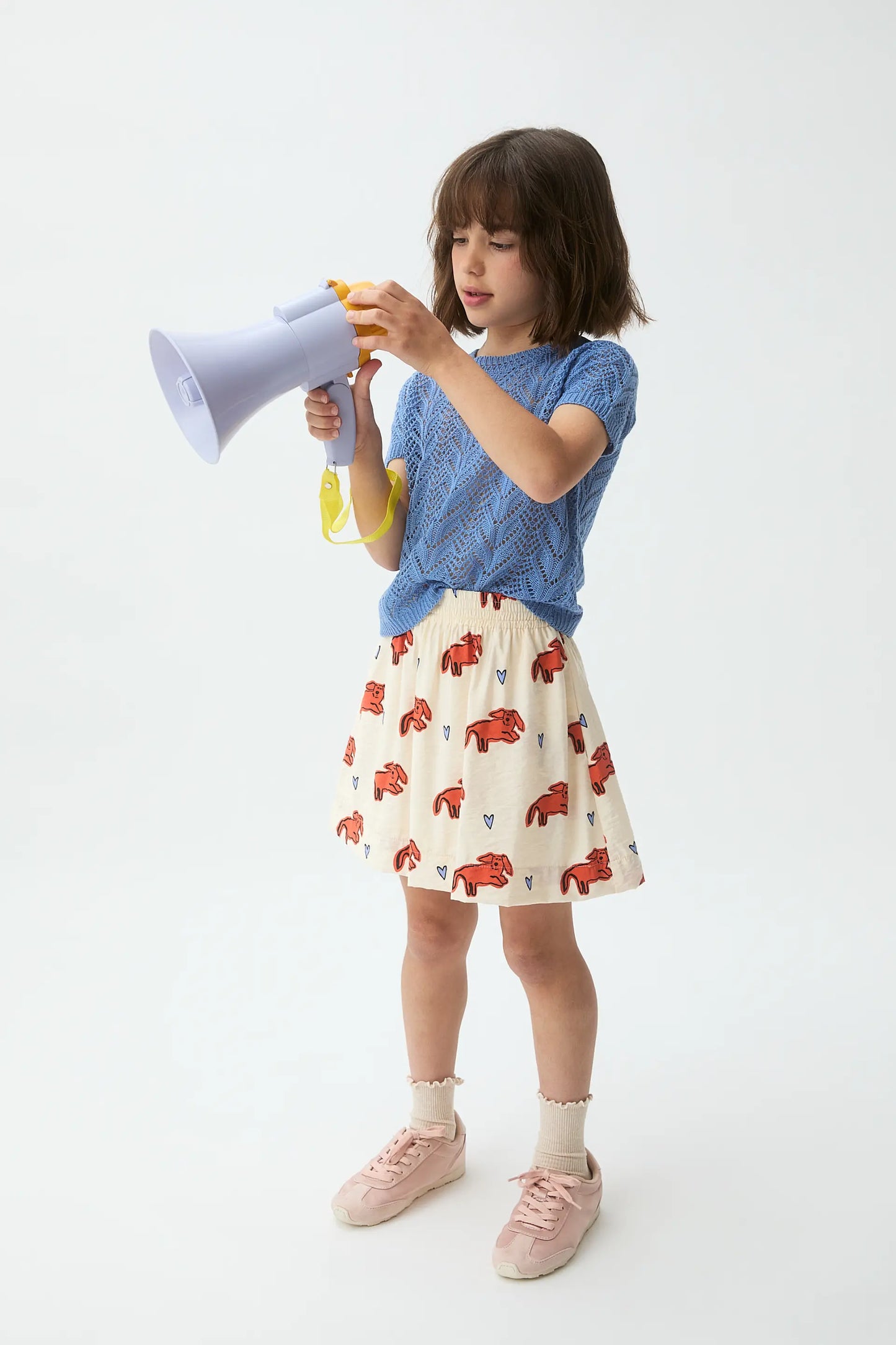 Falda corta de niña con estampado Tochi
