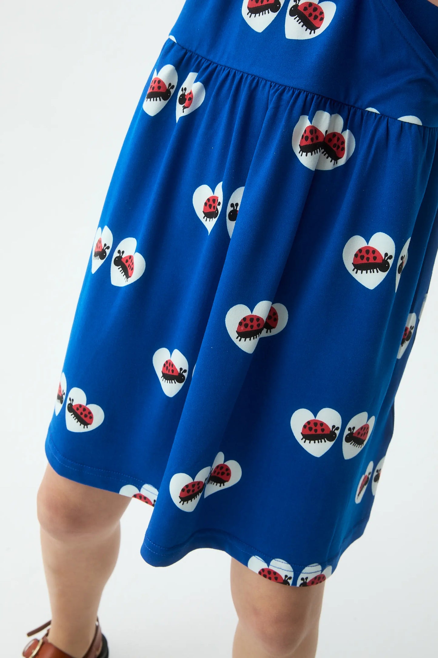 Short dress for girls with ladybug print