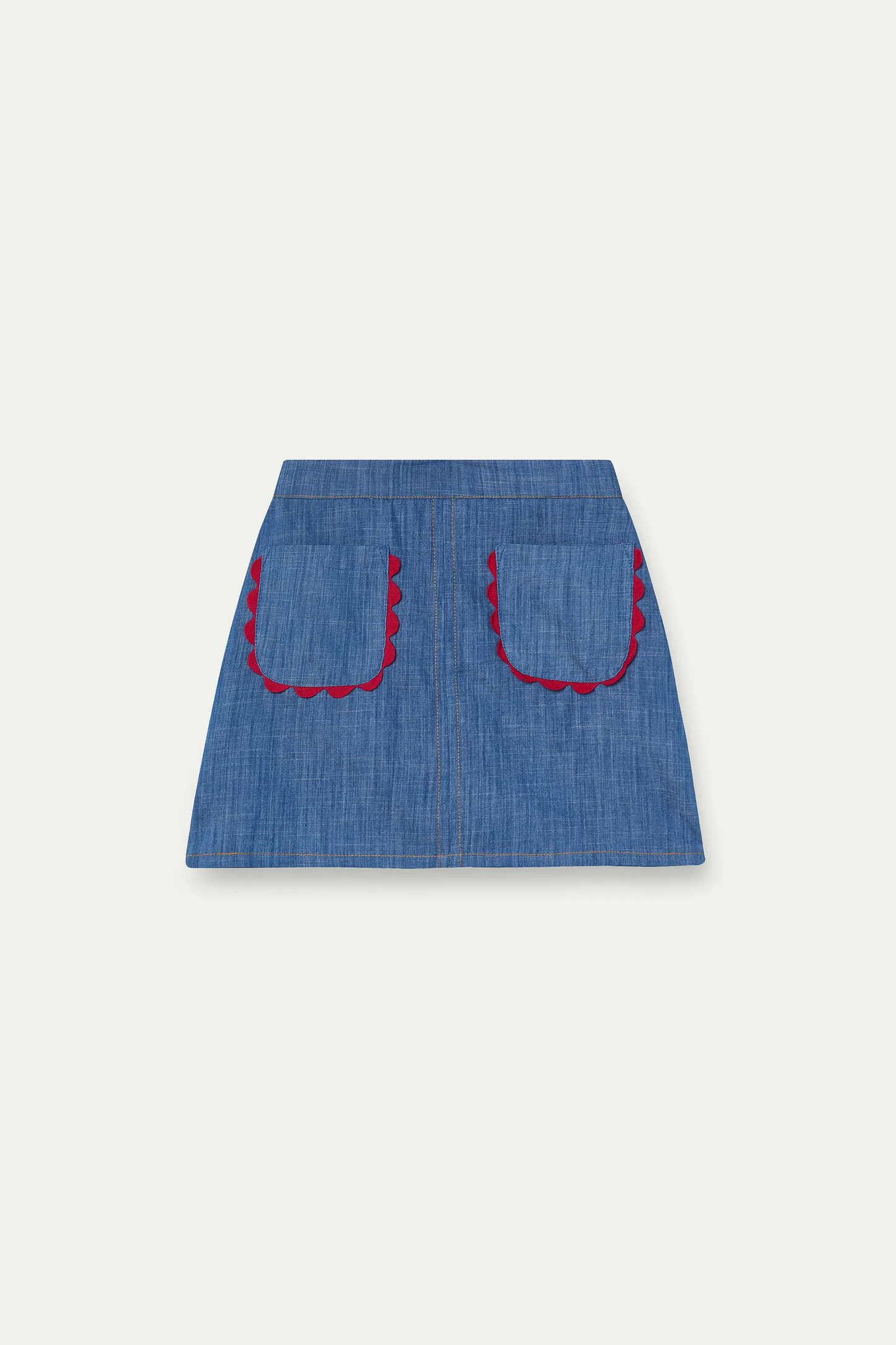 Gonna corta da bambina 100% cotone Chambray