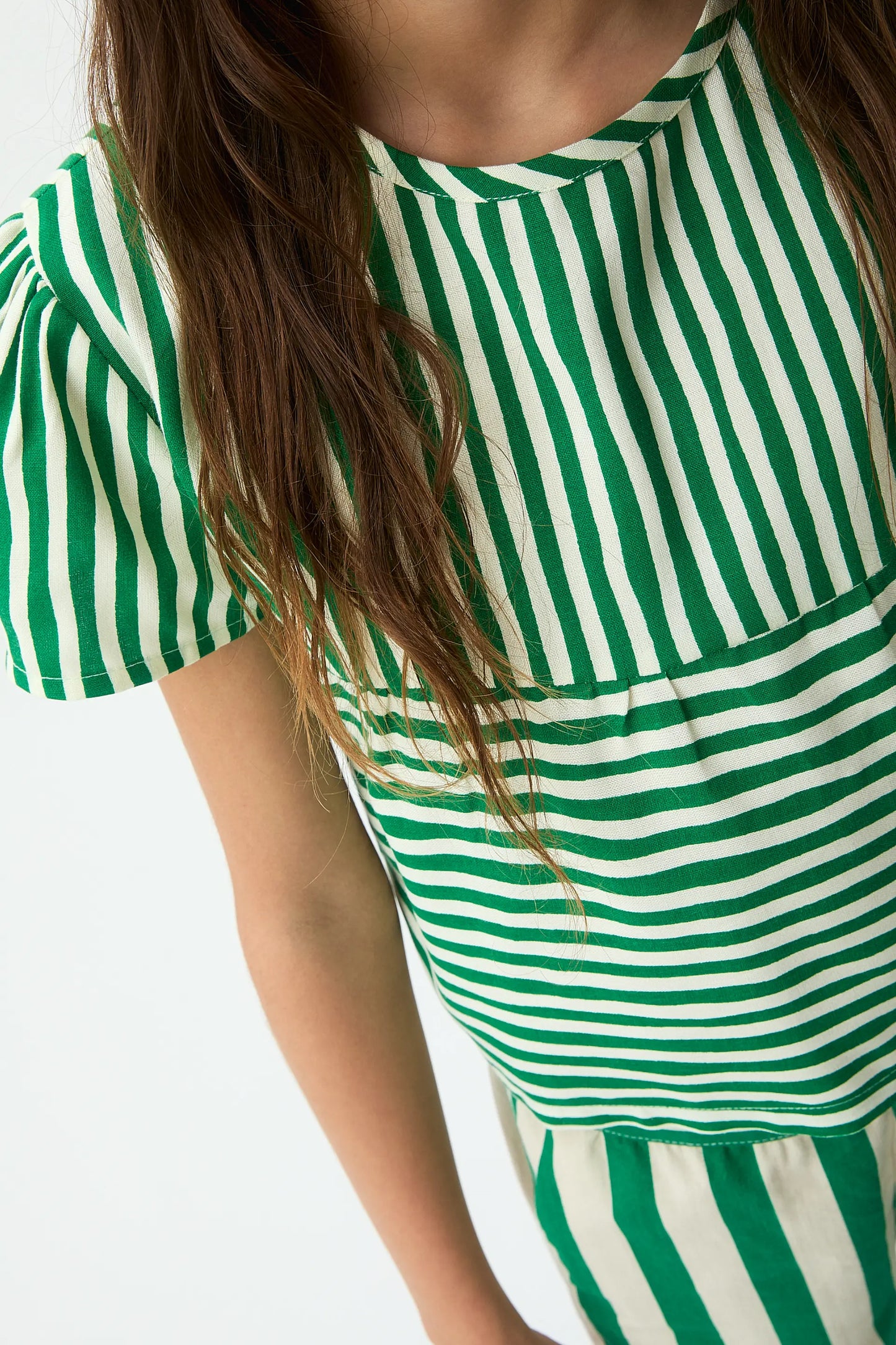 Girl's top with green Lavagna print