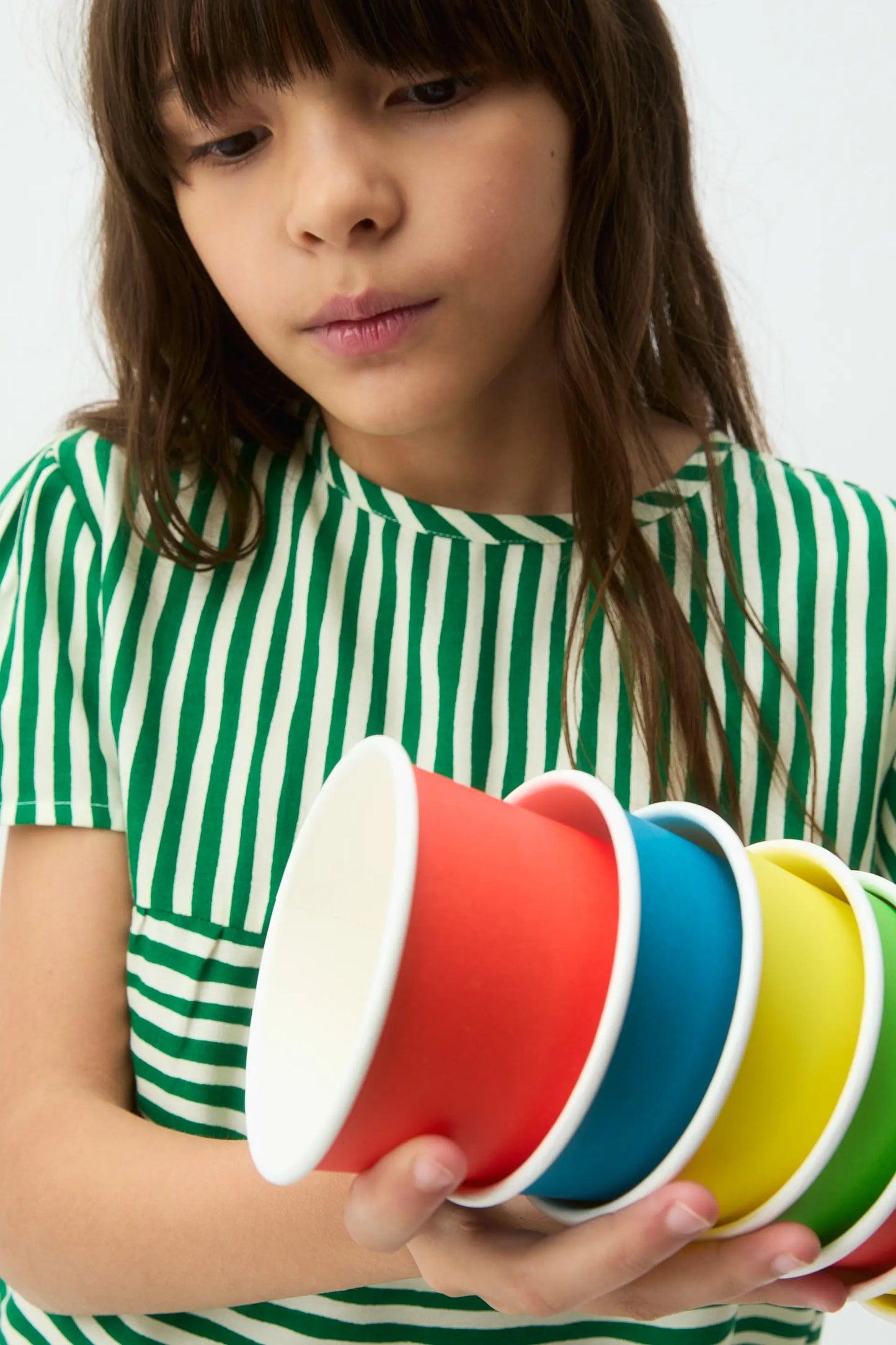 Girl's top with green Lavagna print