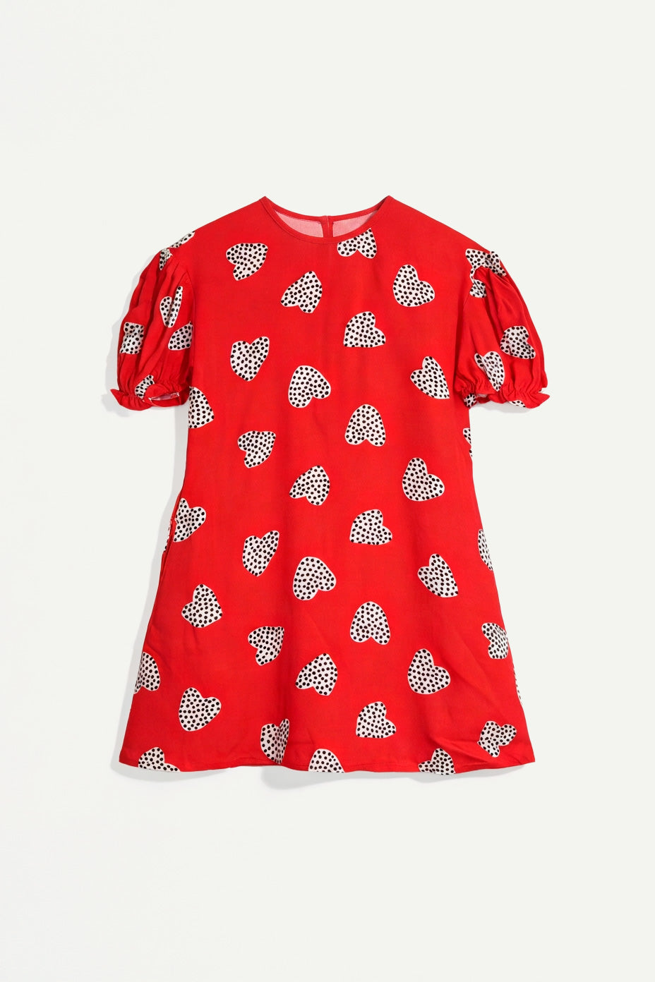 Vestido corto de niña con mangas con estampado Harmony Red