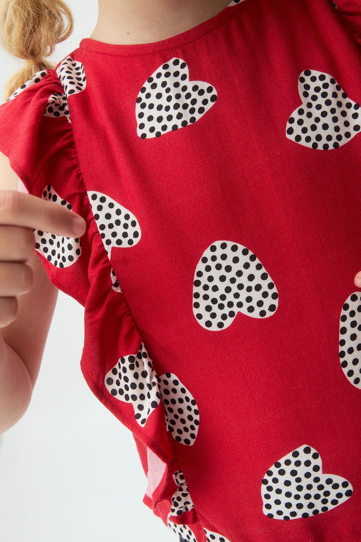 Top da bambina con stampa Harmony Red