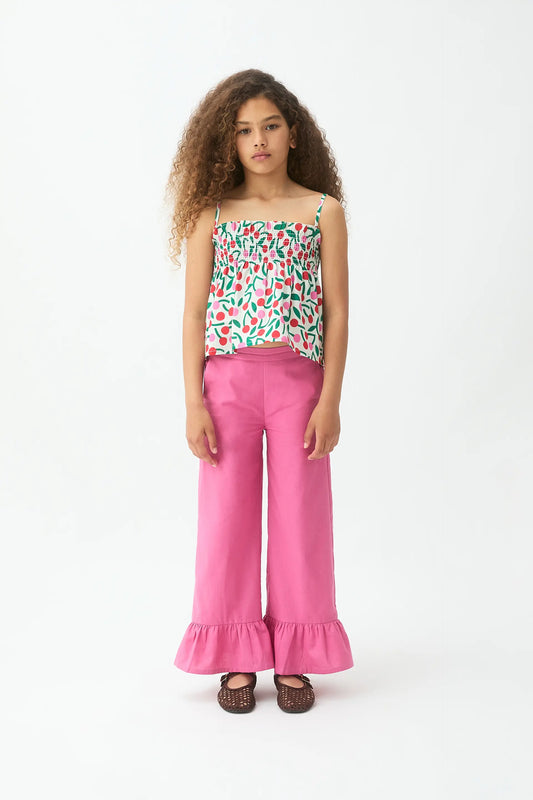 Top de niña con estampado Guinda