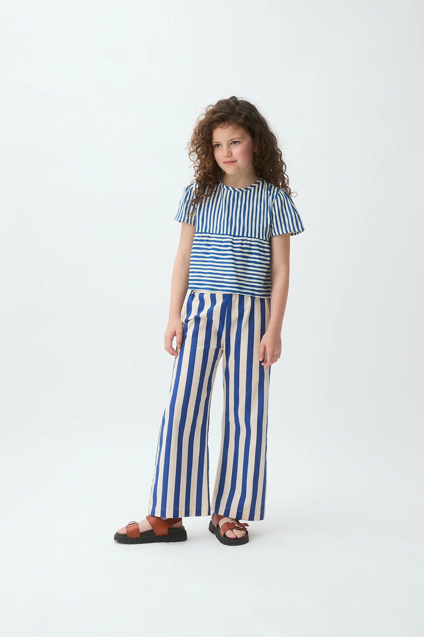 Pantalón de niña con estampado Bamboo azul