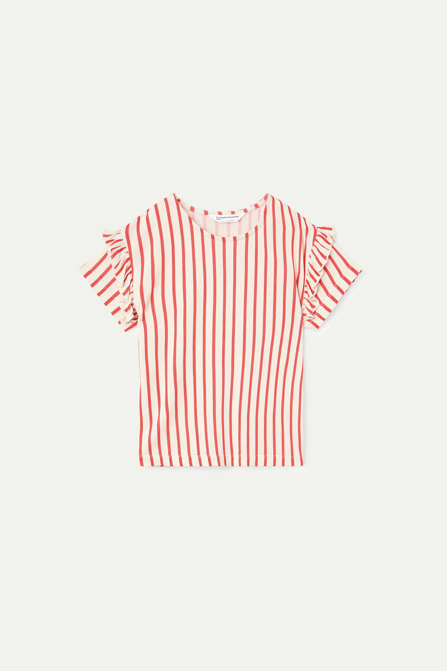Girl's T-shirt with red striped print