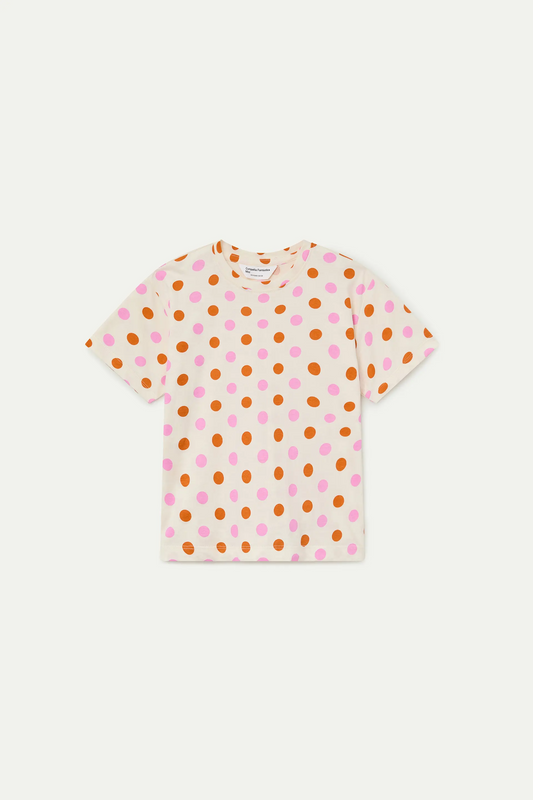 Camiseta de niña 100% algodón con estampado Orange Dots