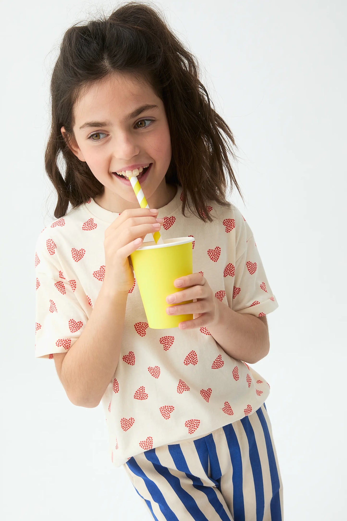 Maglietta da bambina con stampa Coccinella rossa