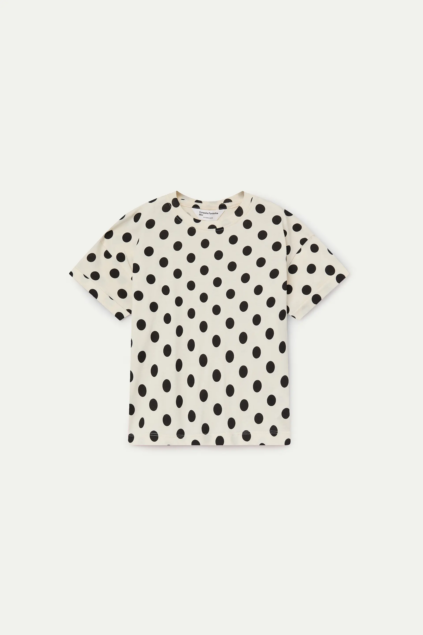 Girl's T-shirt with black polka dot print