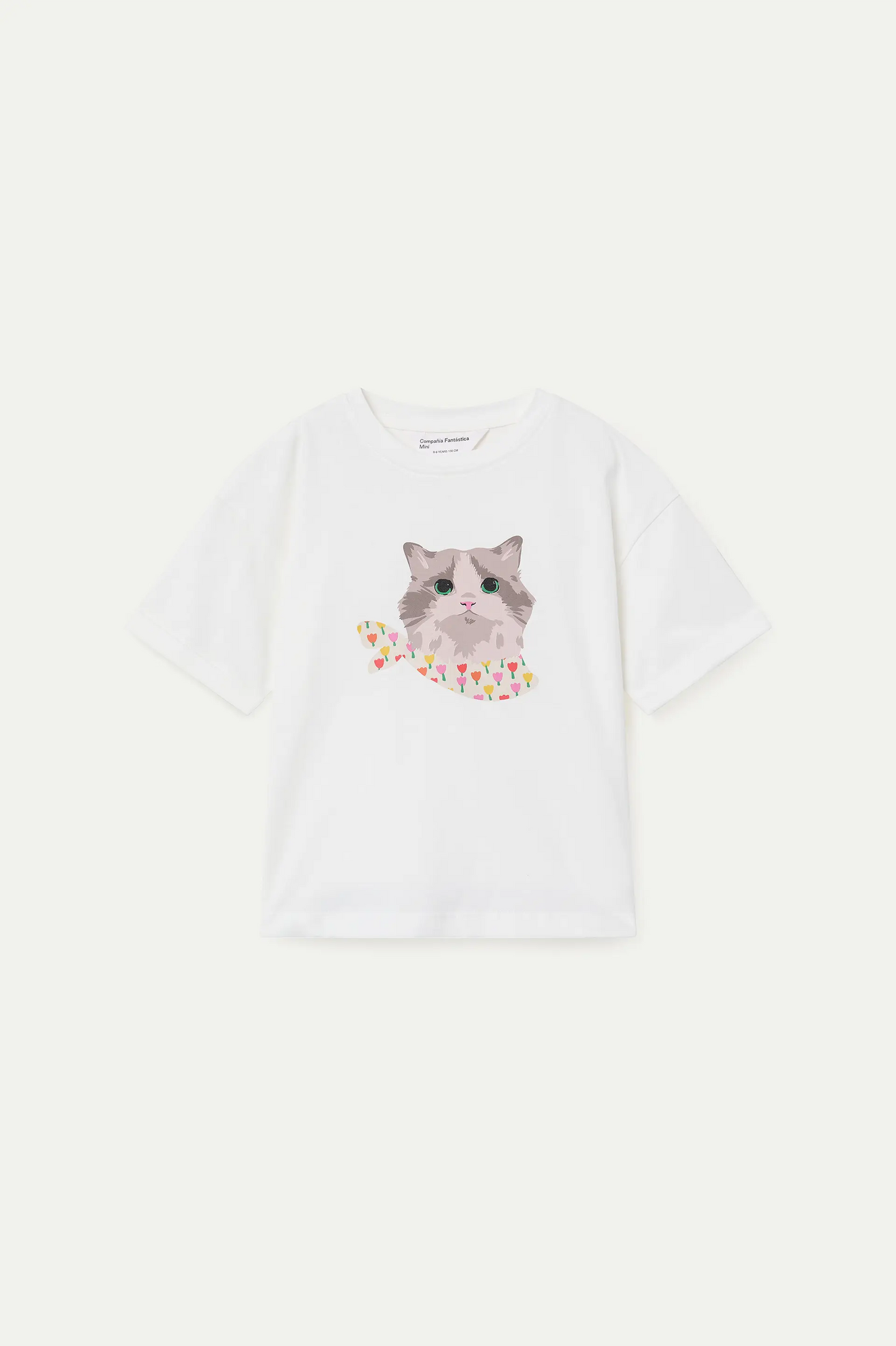 Girl's T-shirt with Kitten Print