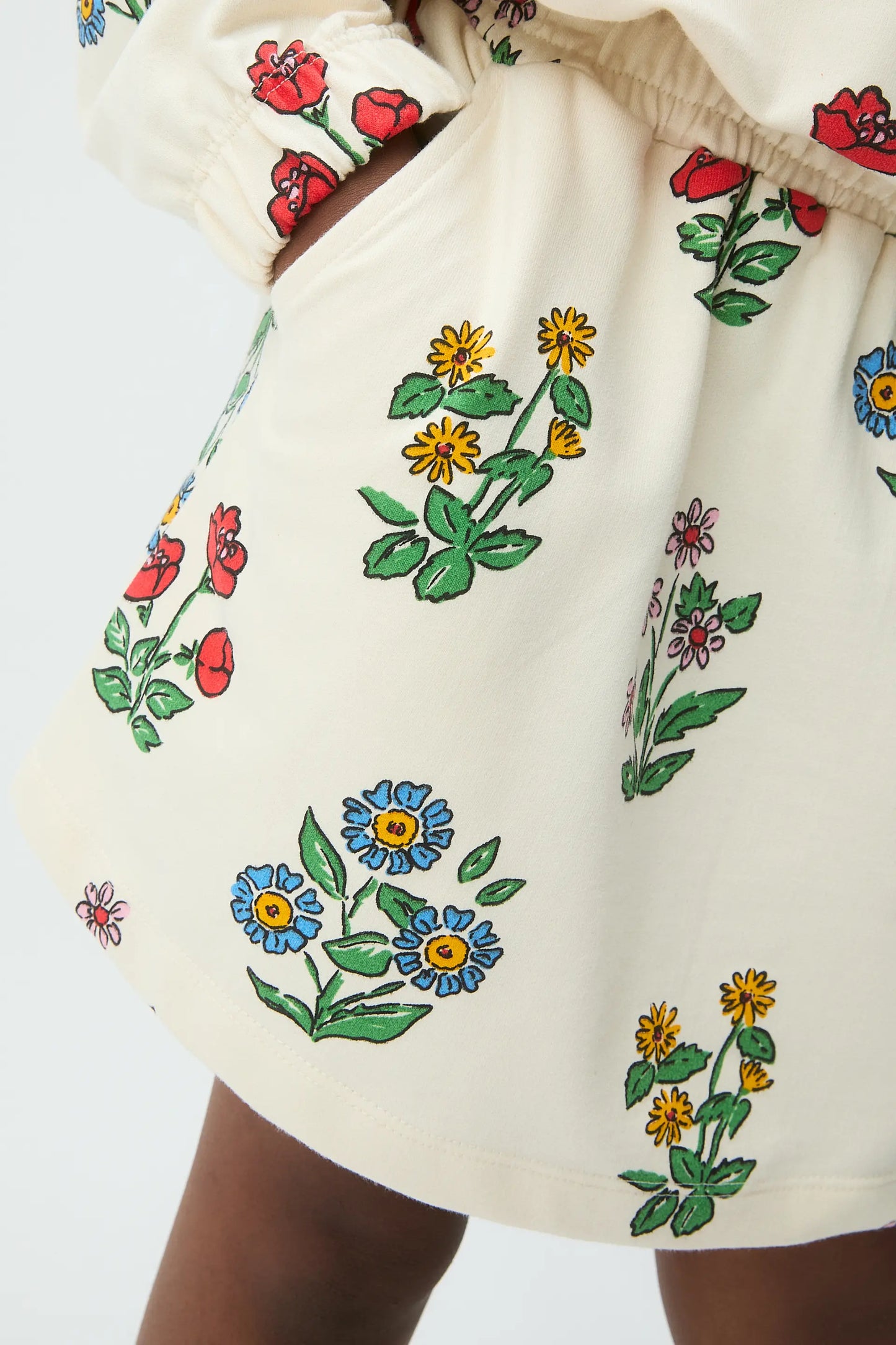 Gonna corta da bambina con stampa Gardener