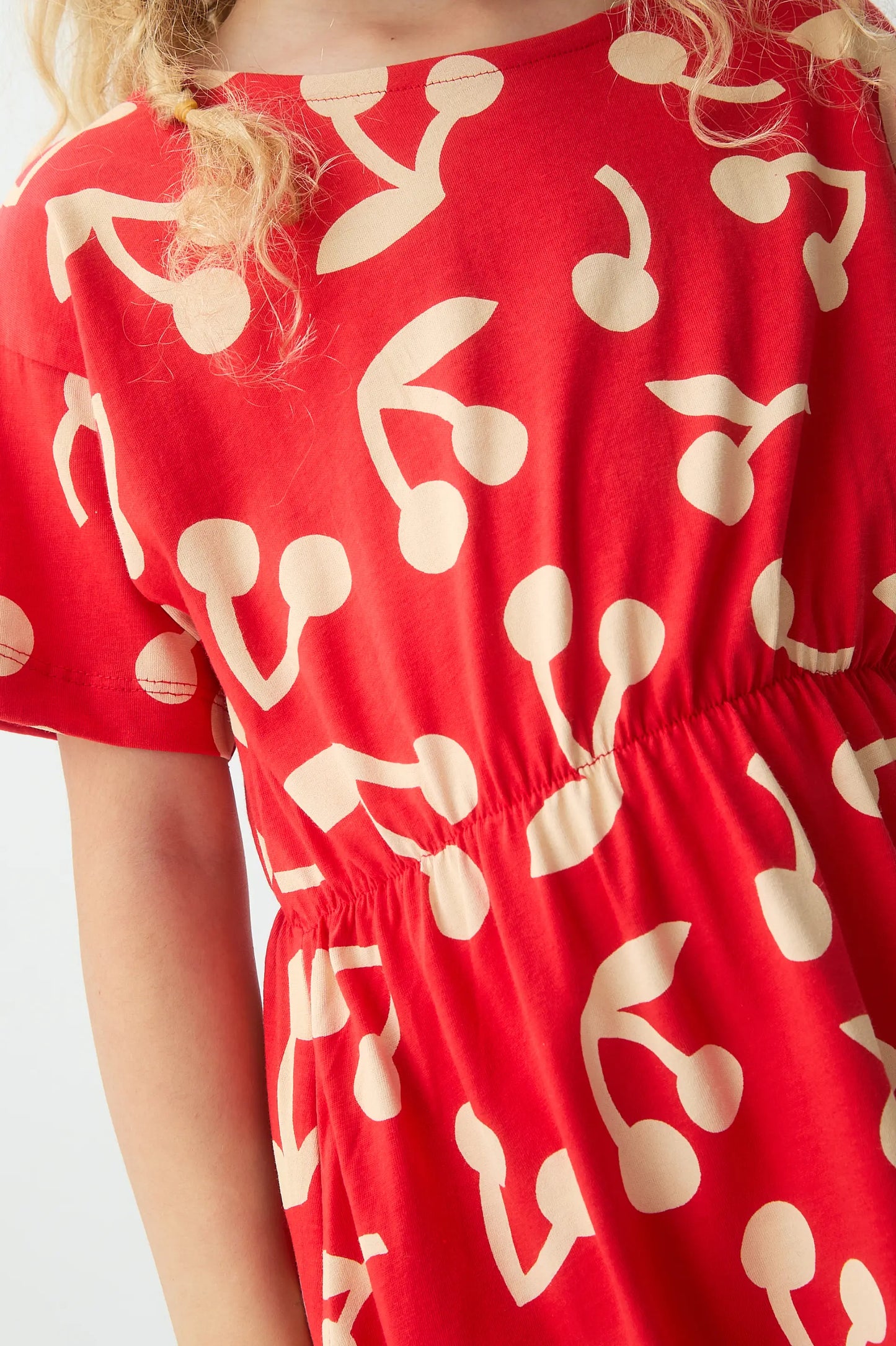 Short dress for girls with cherry print