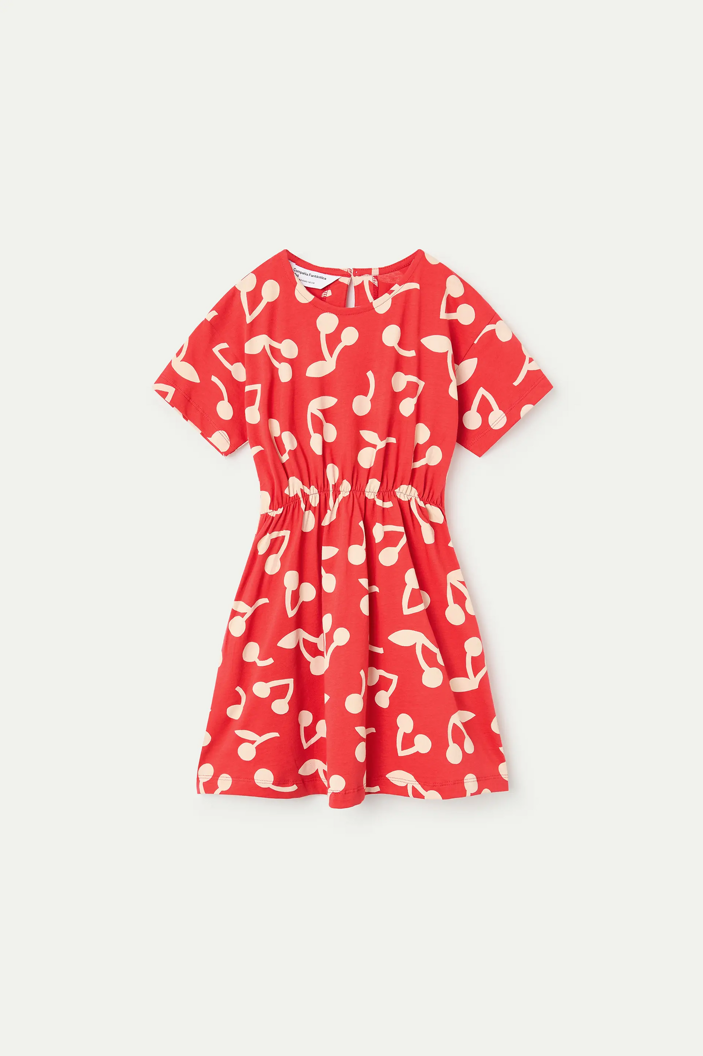 Short dress for girls with cherry print