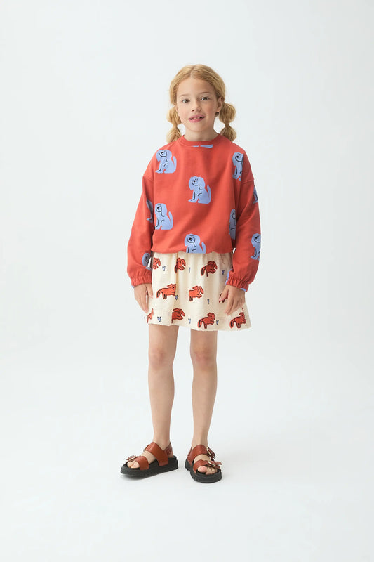 Sudadera de niña con estampado de perrito
