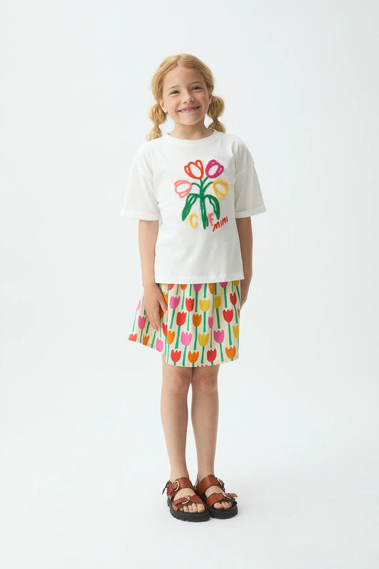 Camiseta de niña con estampado floral CF Mini