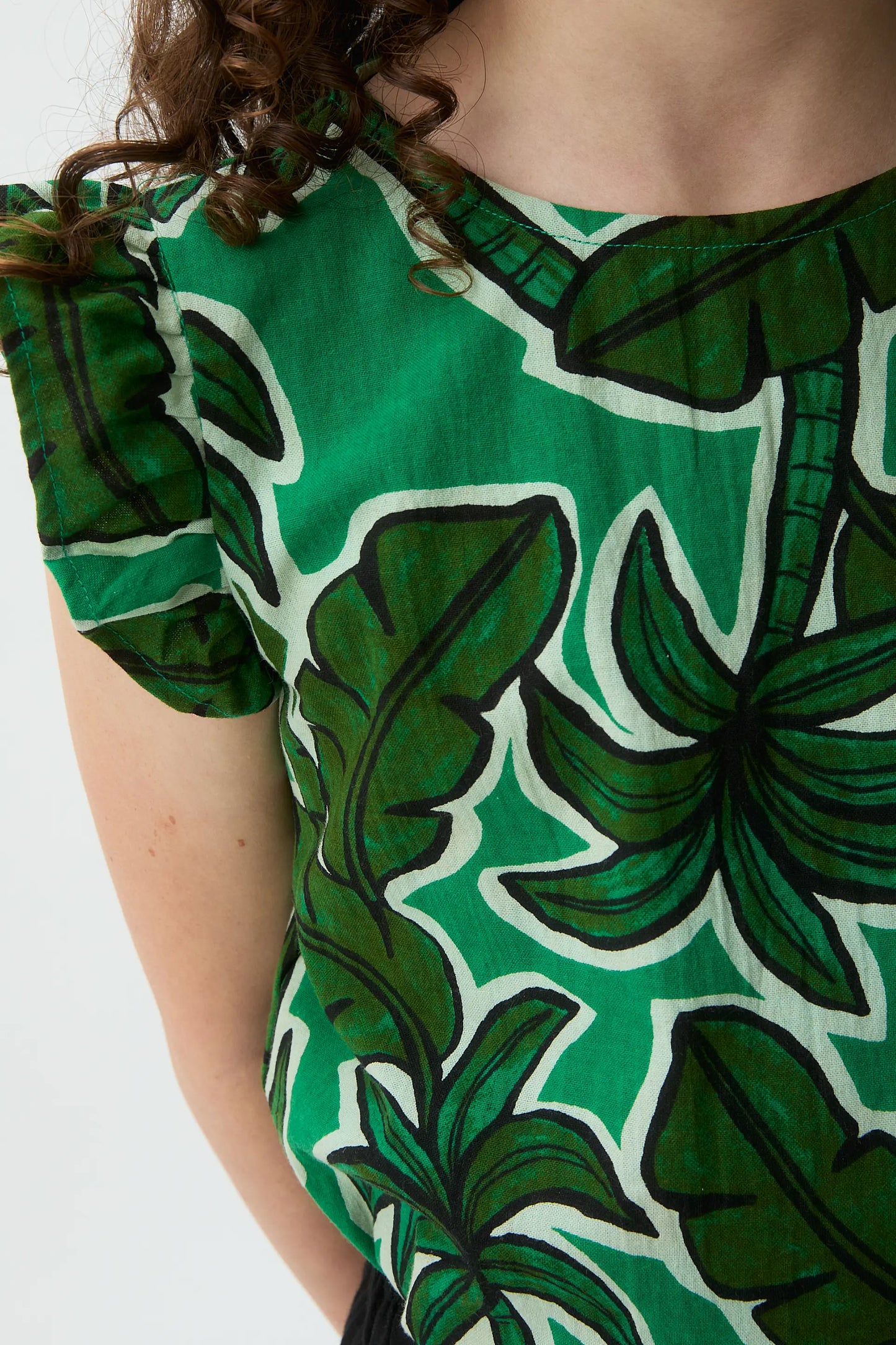 Top da bambina con stampa di palme