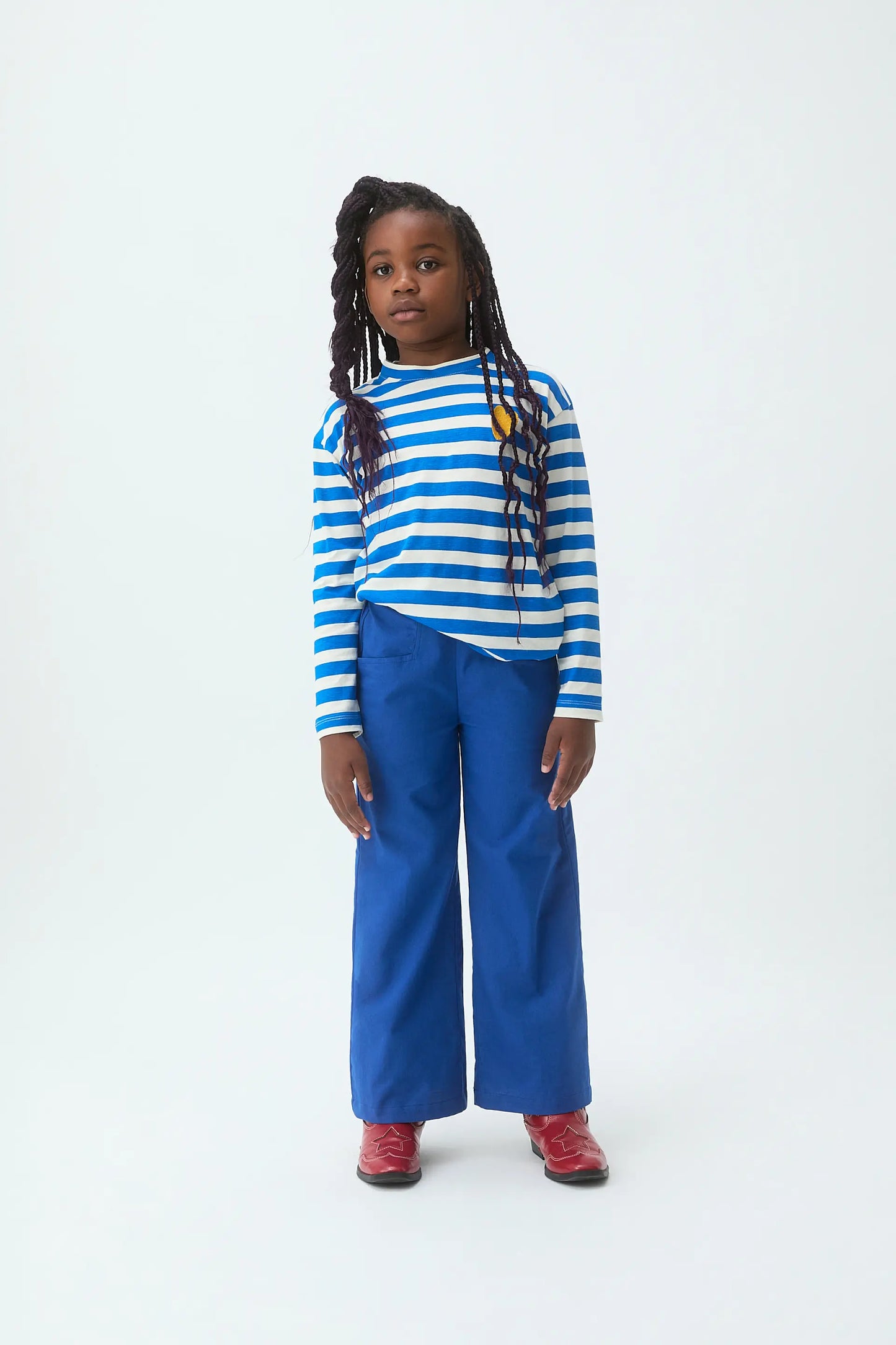 Girls' trousers, 100% cotton, blue