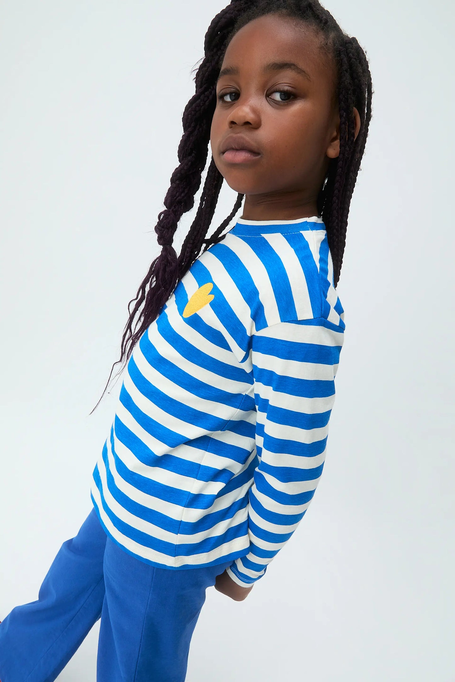 Girls' trousers, 100% cotton, blue
