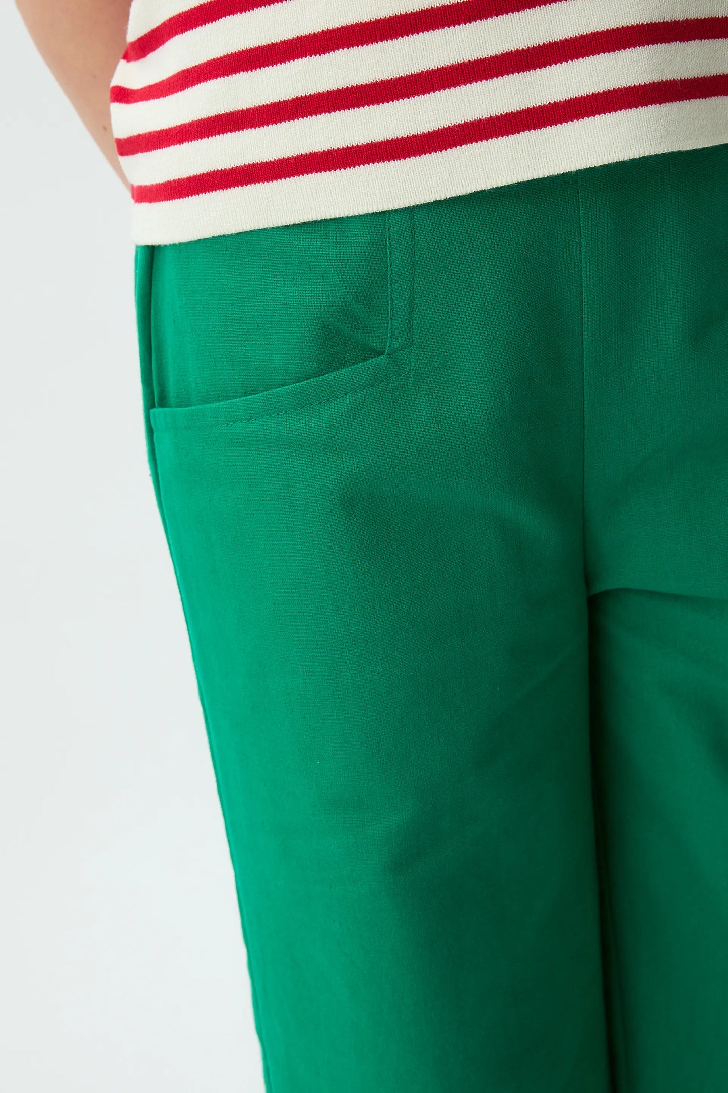 Girls' trousers, 100% cotton, green