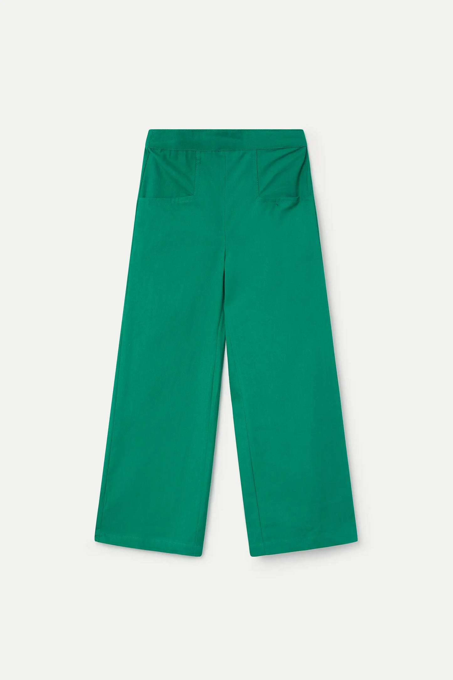 Girls' trousers, 100% cotton, green
