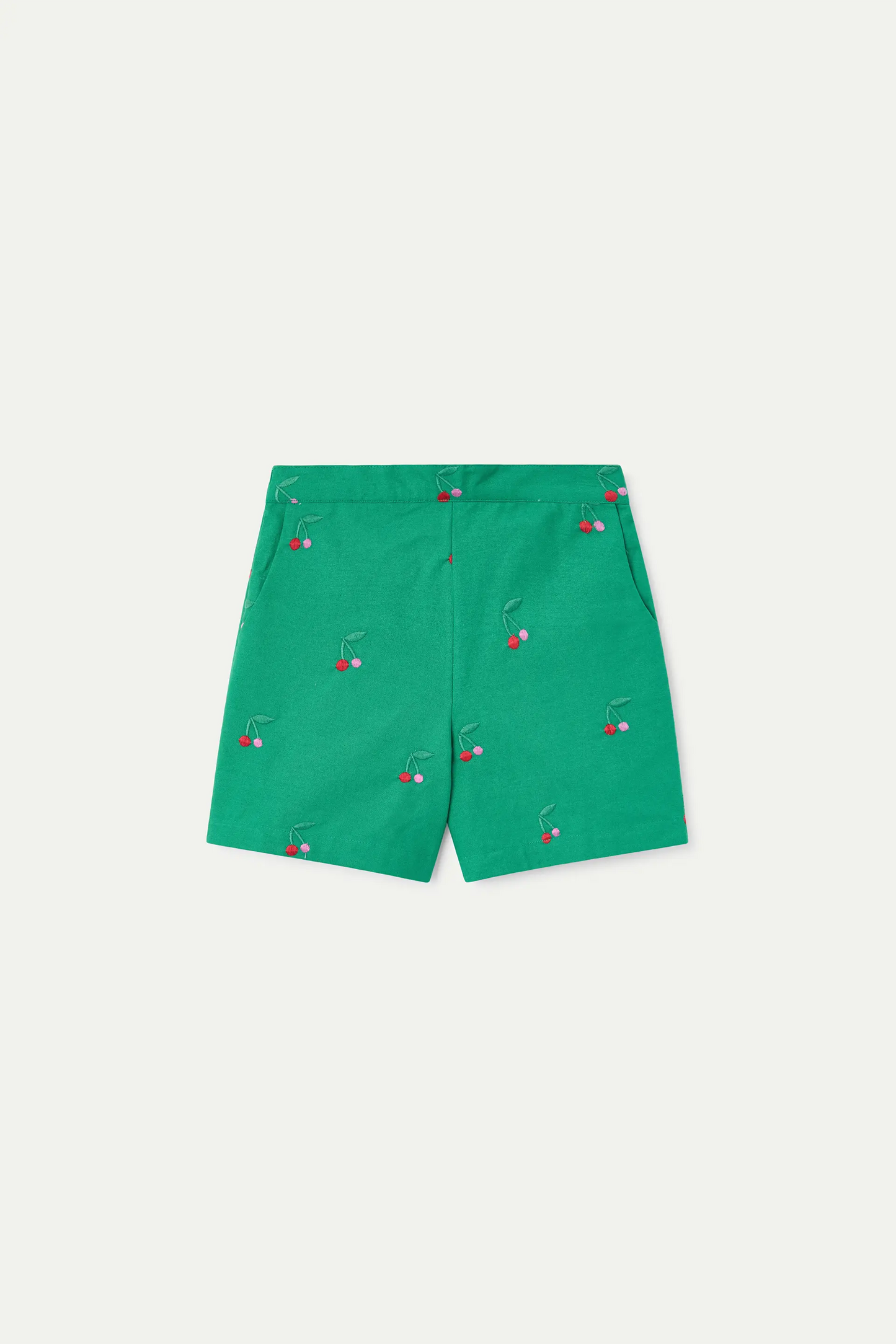 Pantaloncini da bambina in cotone 100% con stampa ciliegie