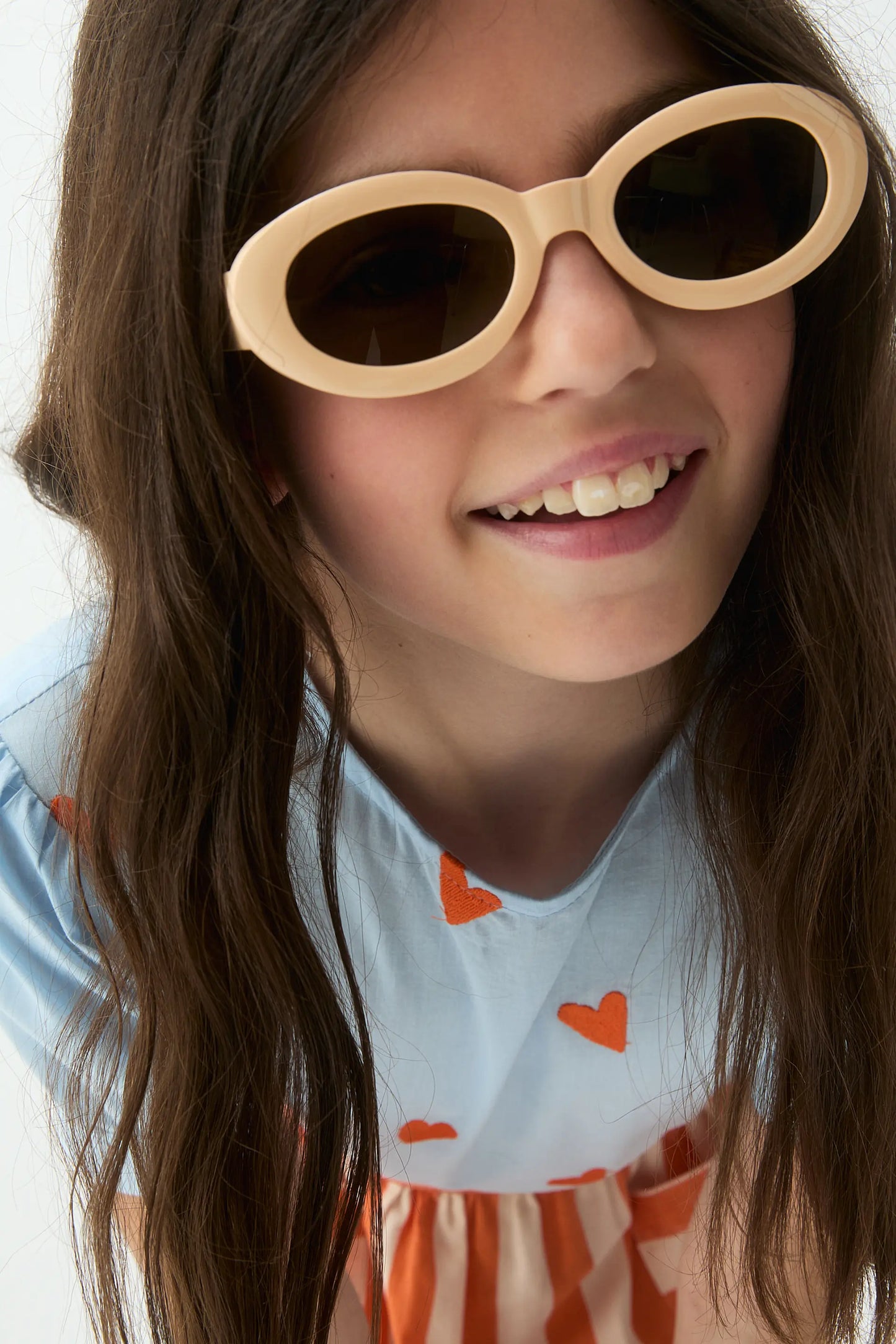 Top da bambina in cotone 100% con stampa a cuori