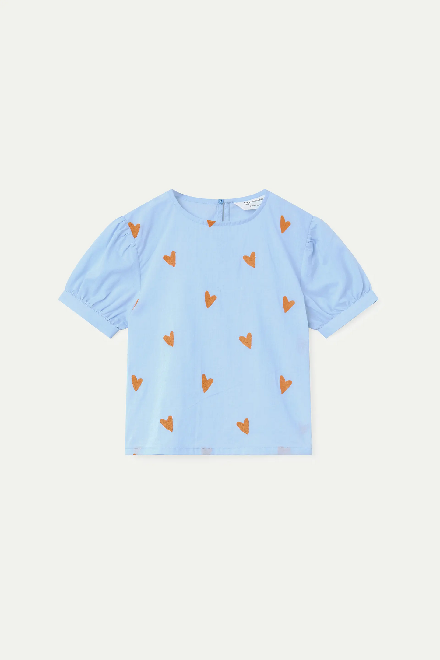 Top da bambina in cotone 100% con stampa a cuori