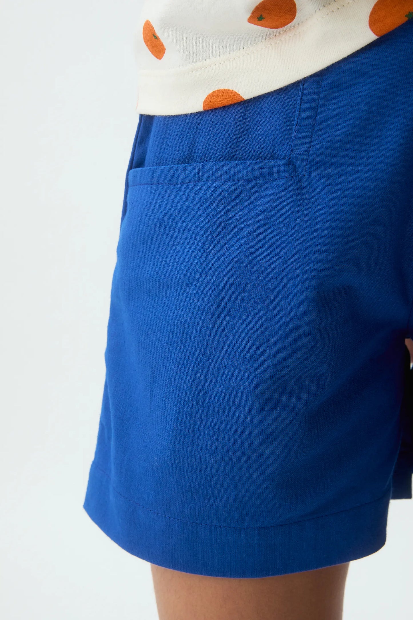 Girls' shorts, 100% cotton, navy blue