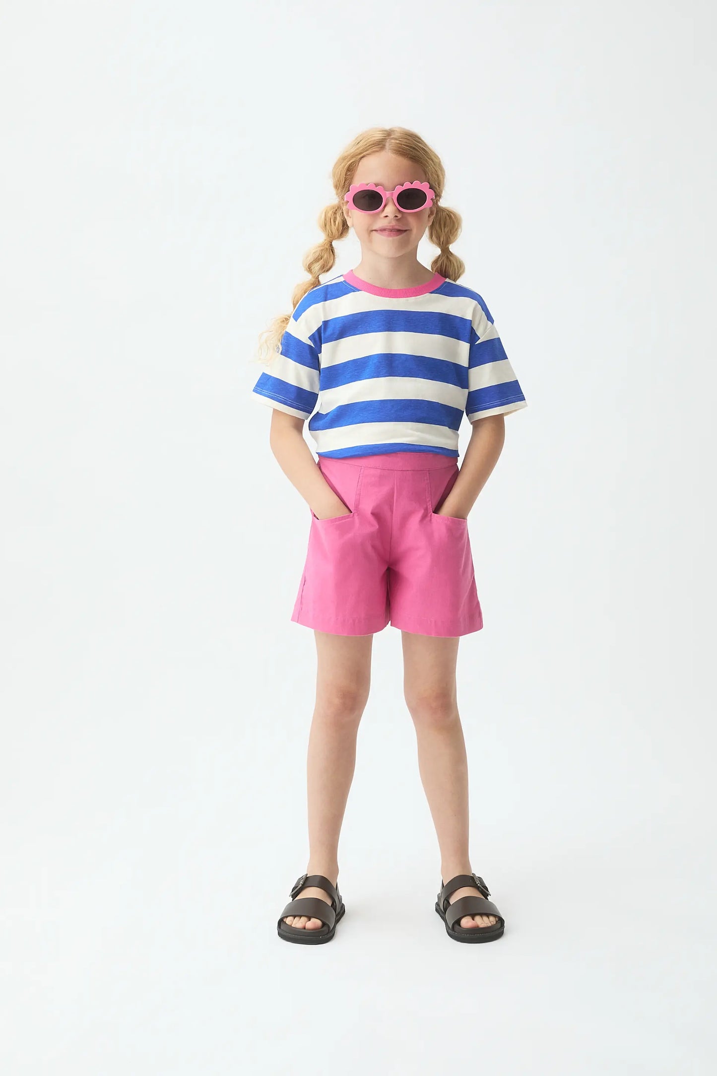 Girls' 100% cotton pink shorts