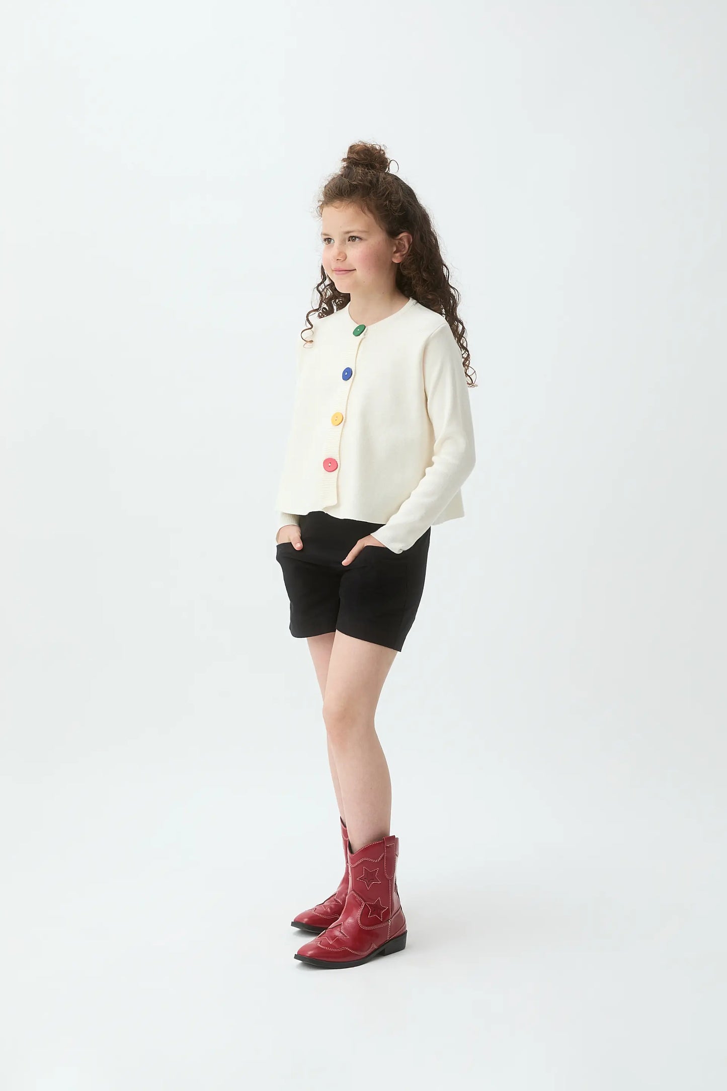 Girls' shorts, 100% cotton, black