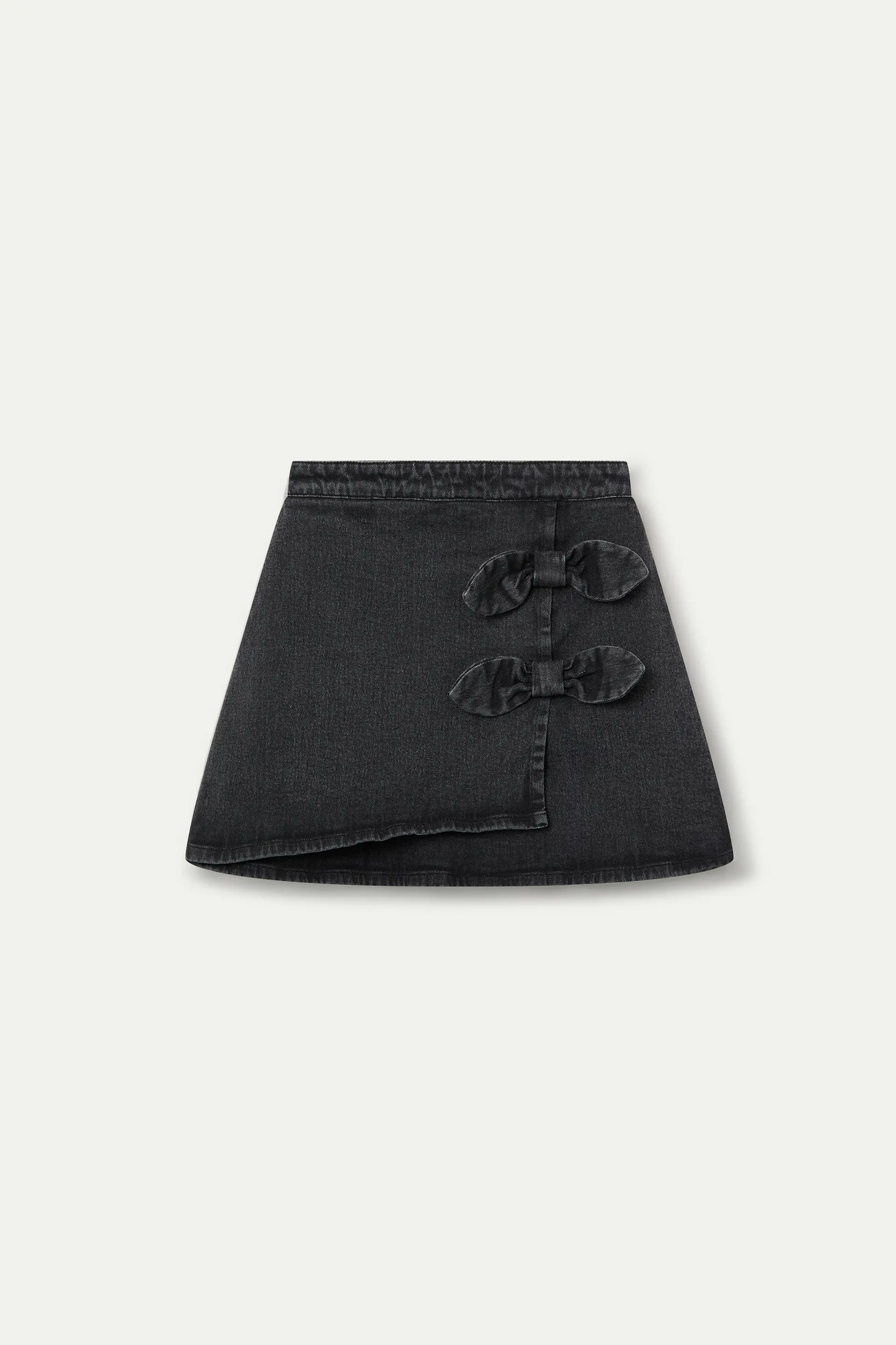Gonna corta in denim nero per ragazze