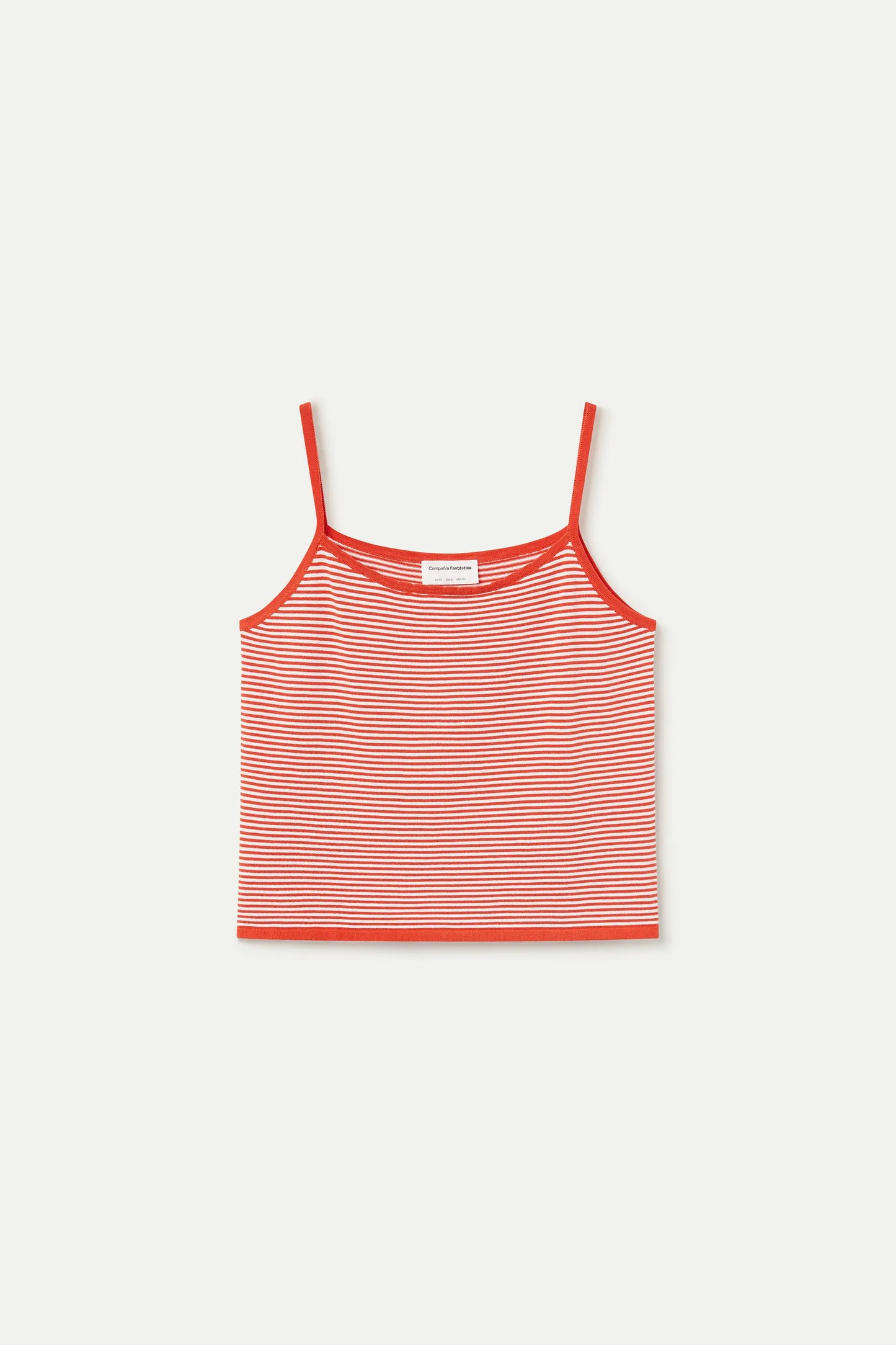 Top con estampado de rayas blanco y rojo