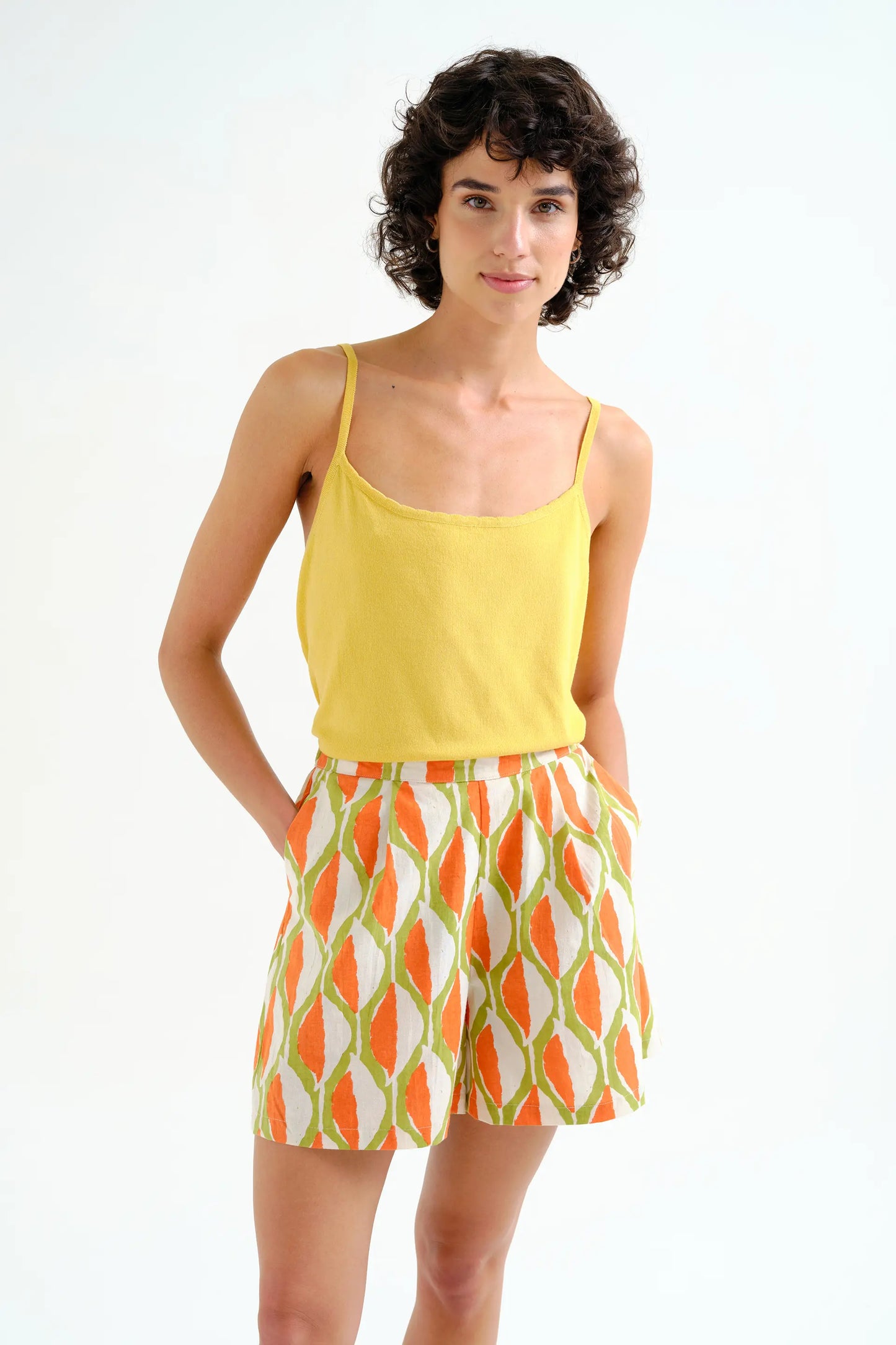 basic yellow tank top