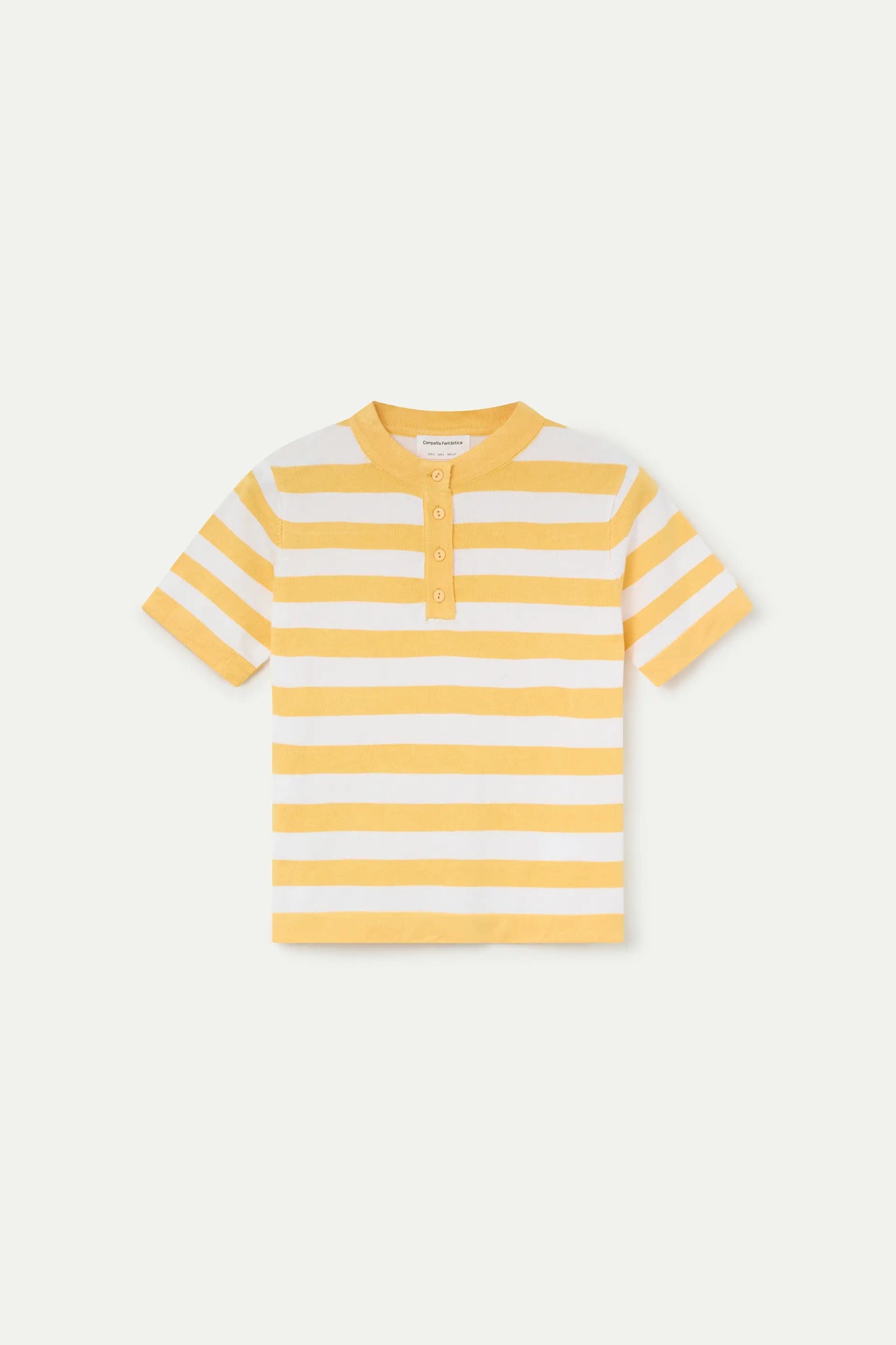 Top con estampado de rayas blanco y amarillo