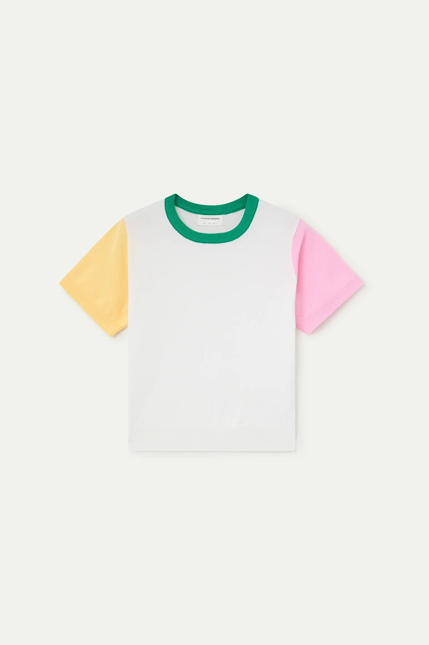 Top in maglia con dettagli multicolori