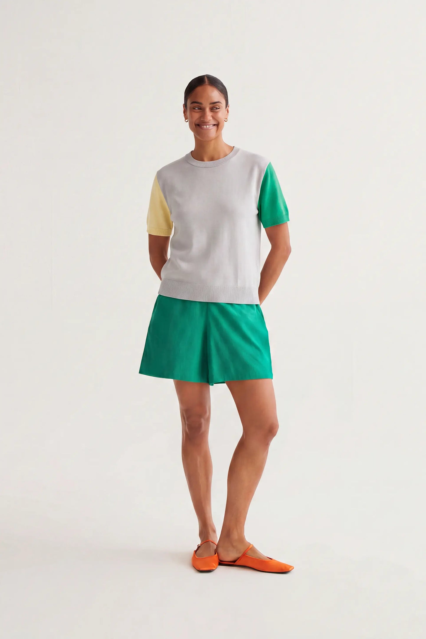 Top in misto cotone multicolore