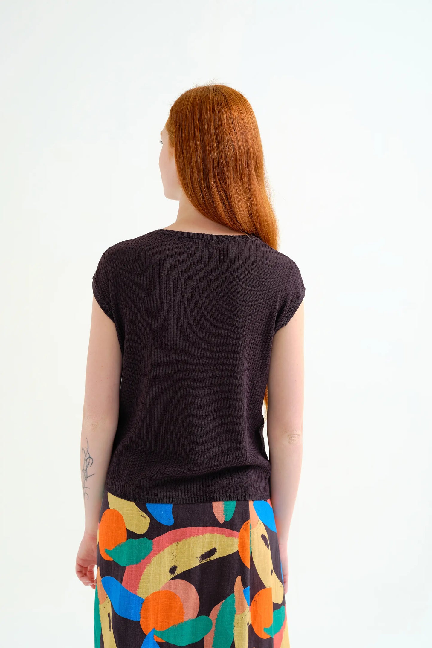 Black knit top