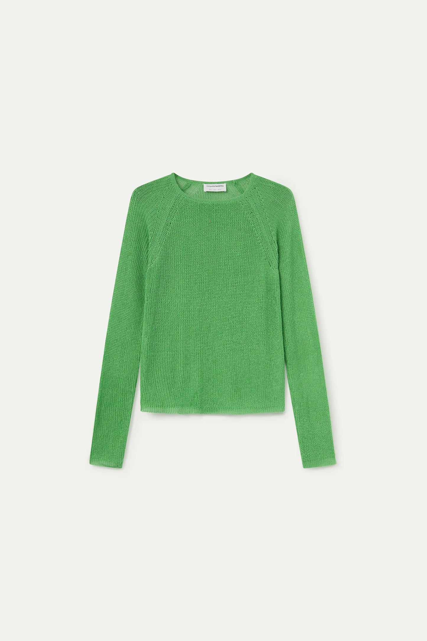 Maglione verde lavorato a maglia traforata